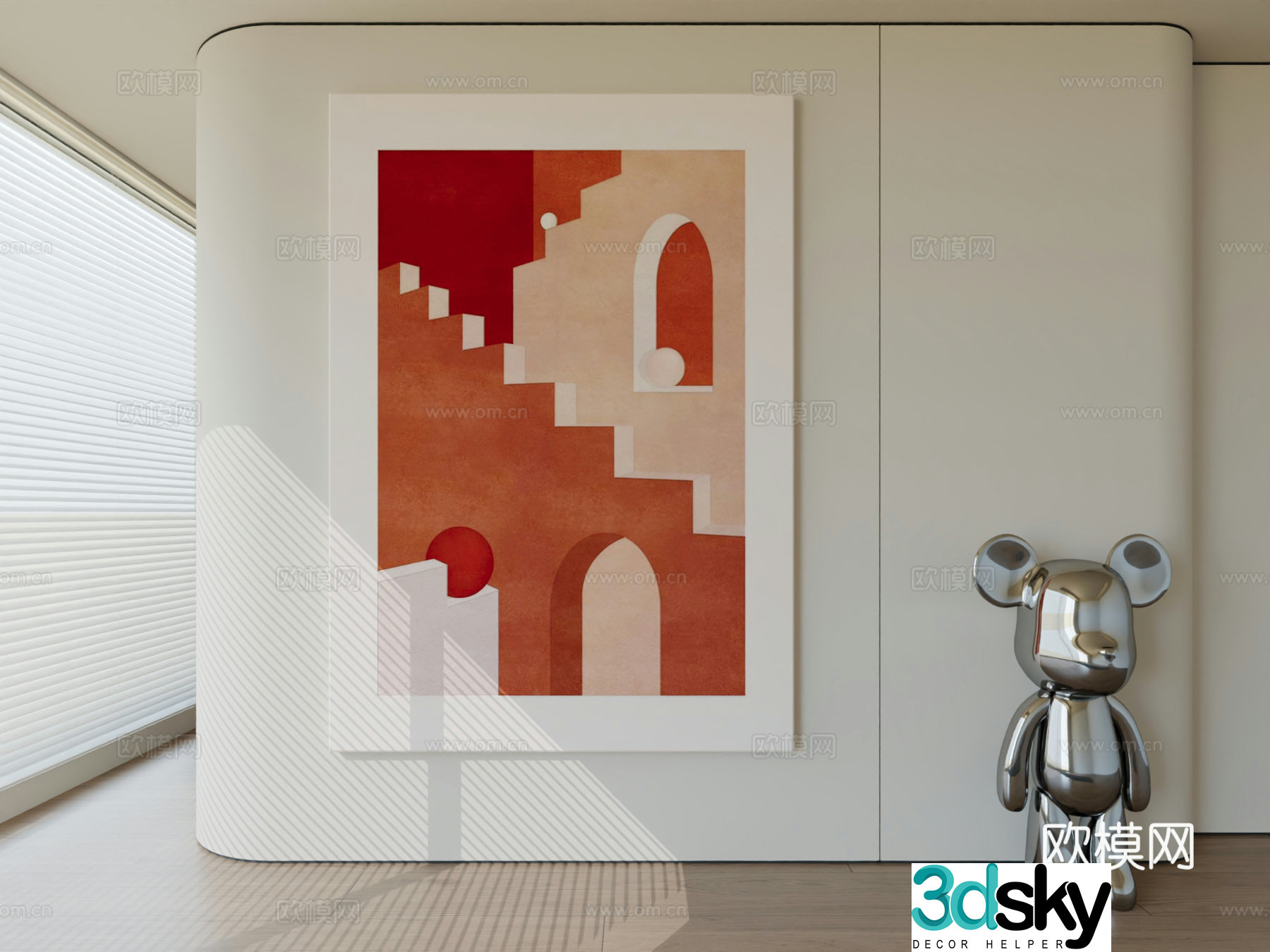 Modern minimalist hanging painting abstract art hanging painting 3d model