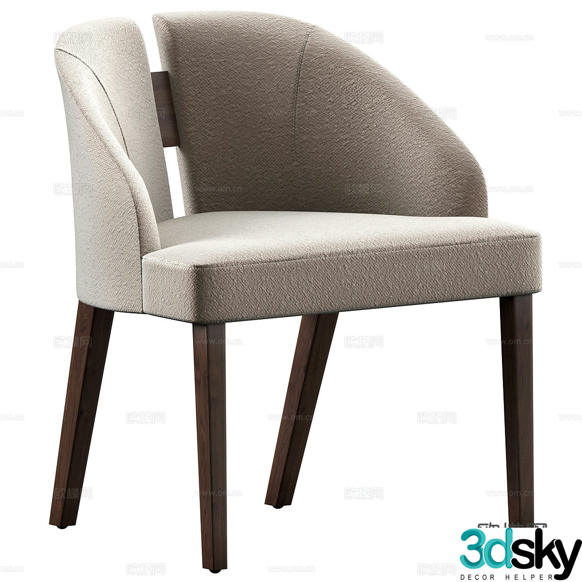 Modern Italian fabric dining chair 3d model
