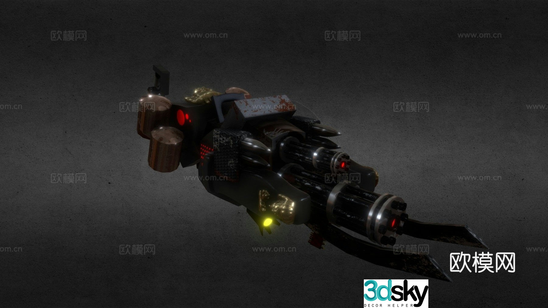 Ancient Egyptian style mini machine gun 3d model