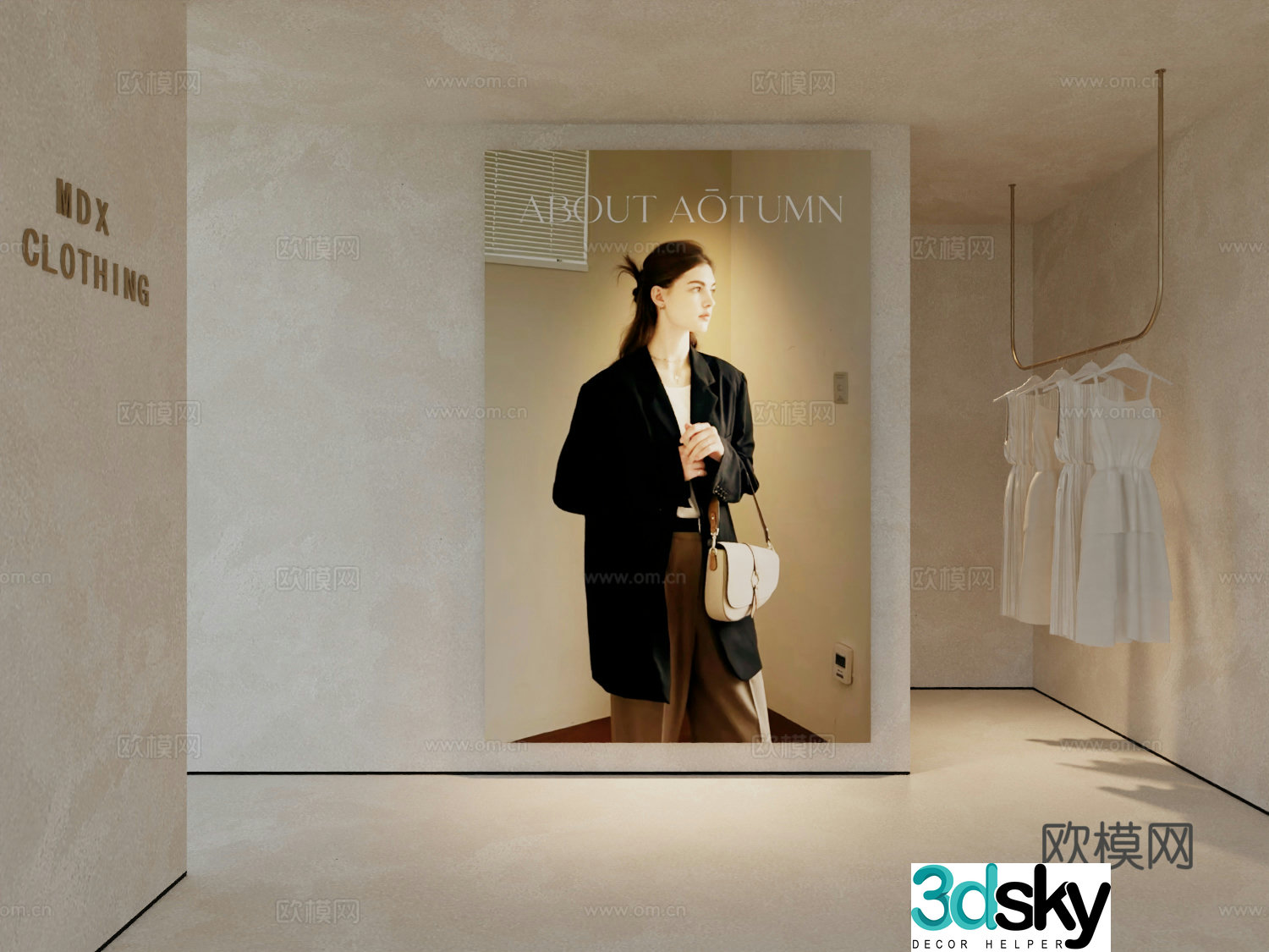 Modern workwear hanging painting poster hanging painting 3d model