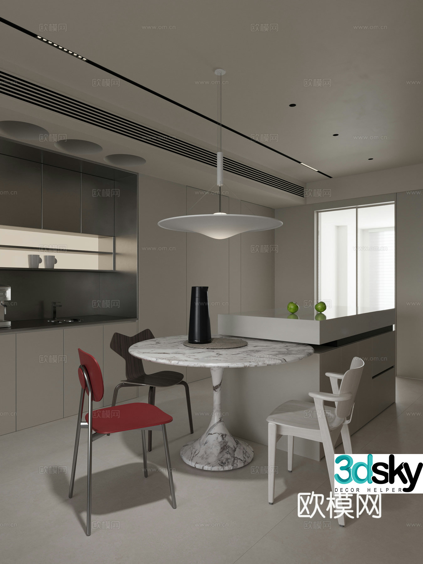 Modern Italian restaurant 3d model