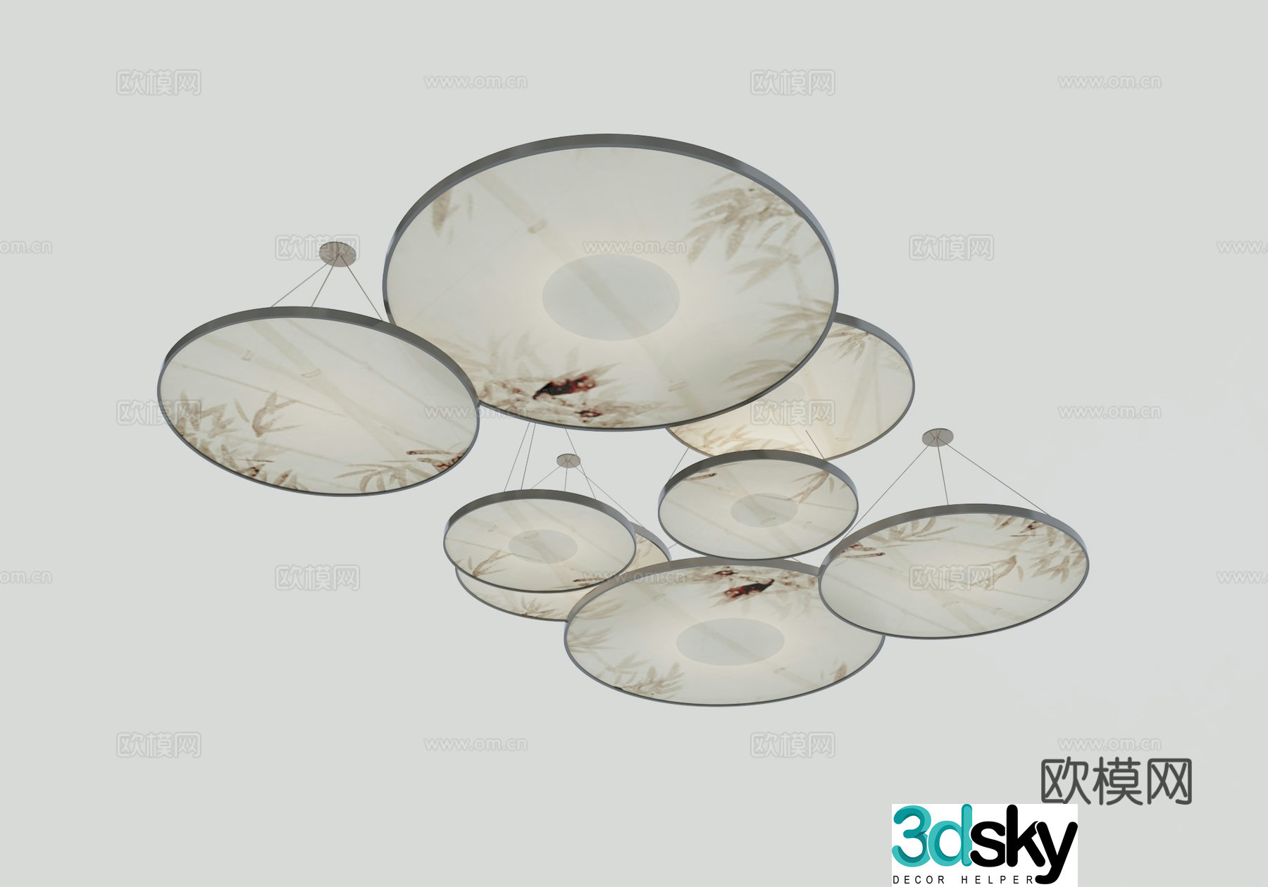 New Chinese chandelier 3D model
