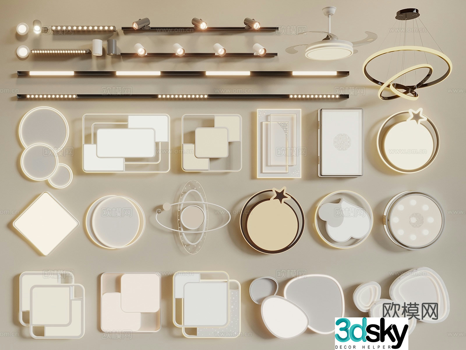 Living room ceiling light Bedroom ceiling light Children’s room ceiling light Linear light Downlight Spotlight Home 3D model