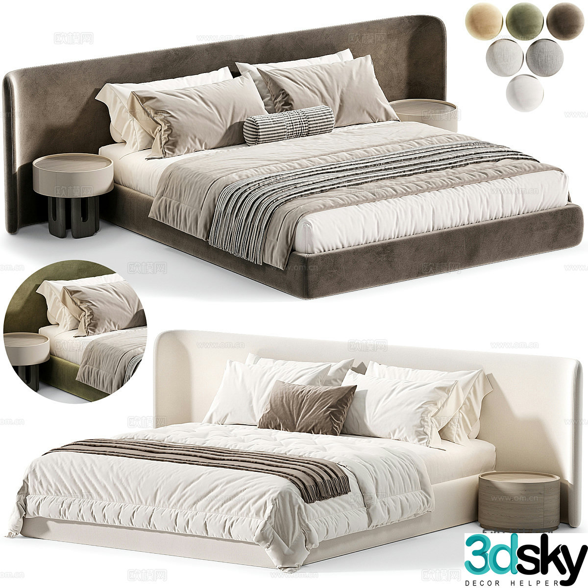 Background double bed 3d model