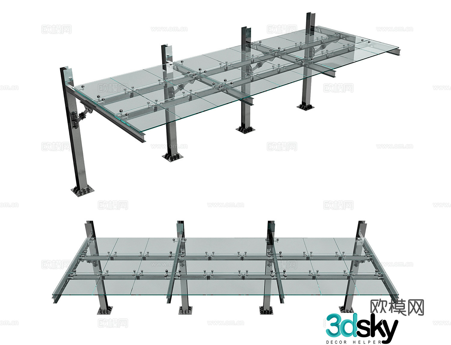 Glass canopy 3d model