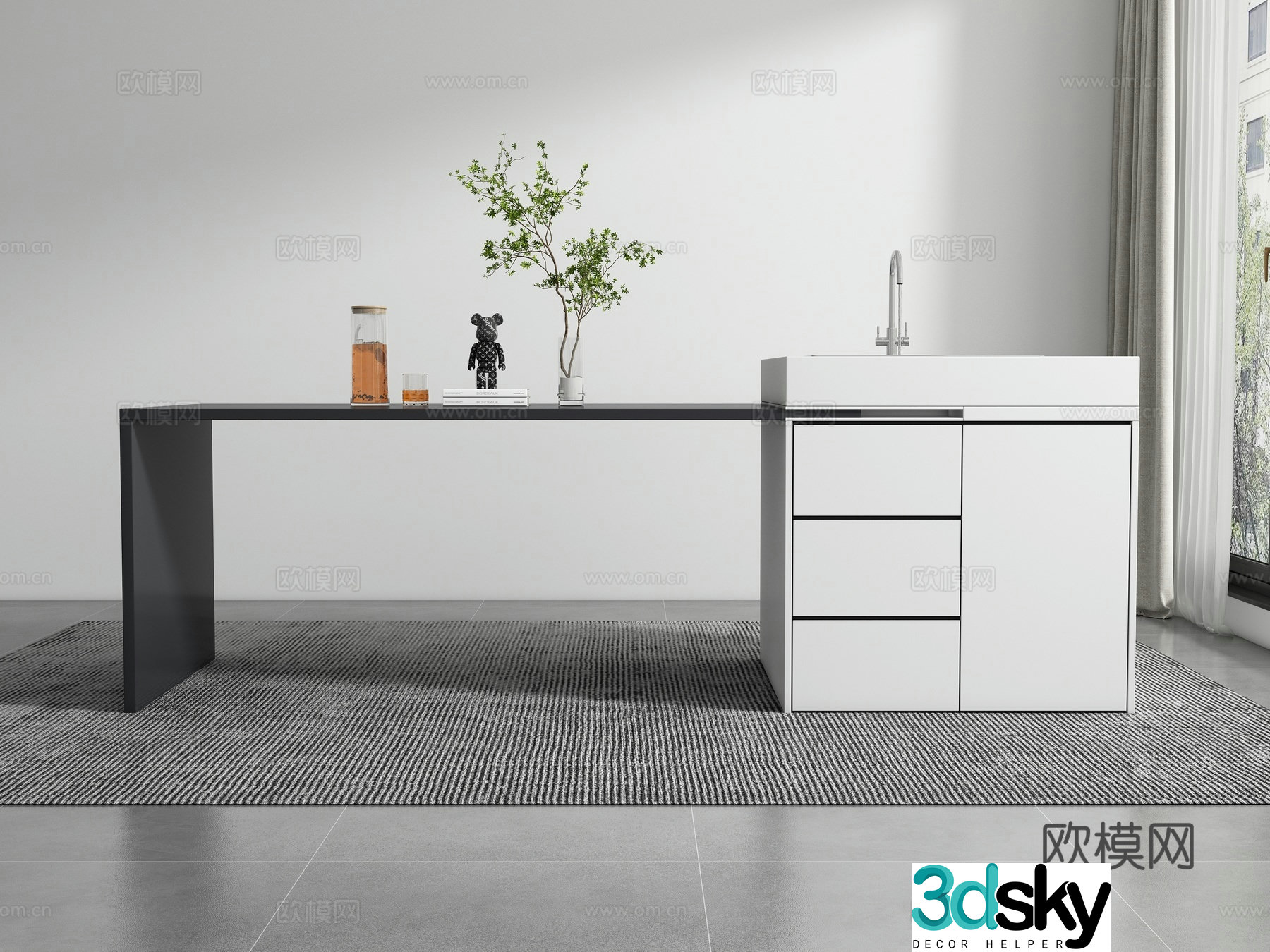 Modern island 3D model