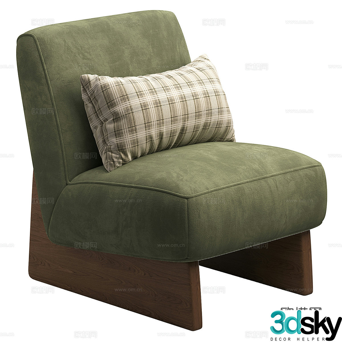 New Chinese style fabric sofa chair 3D model