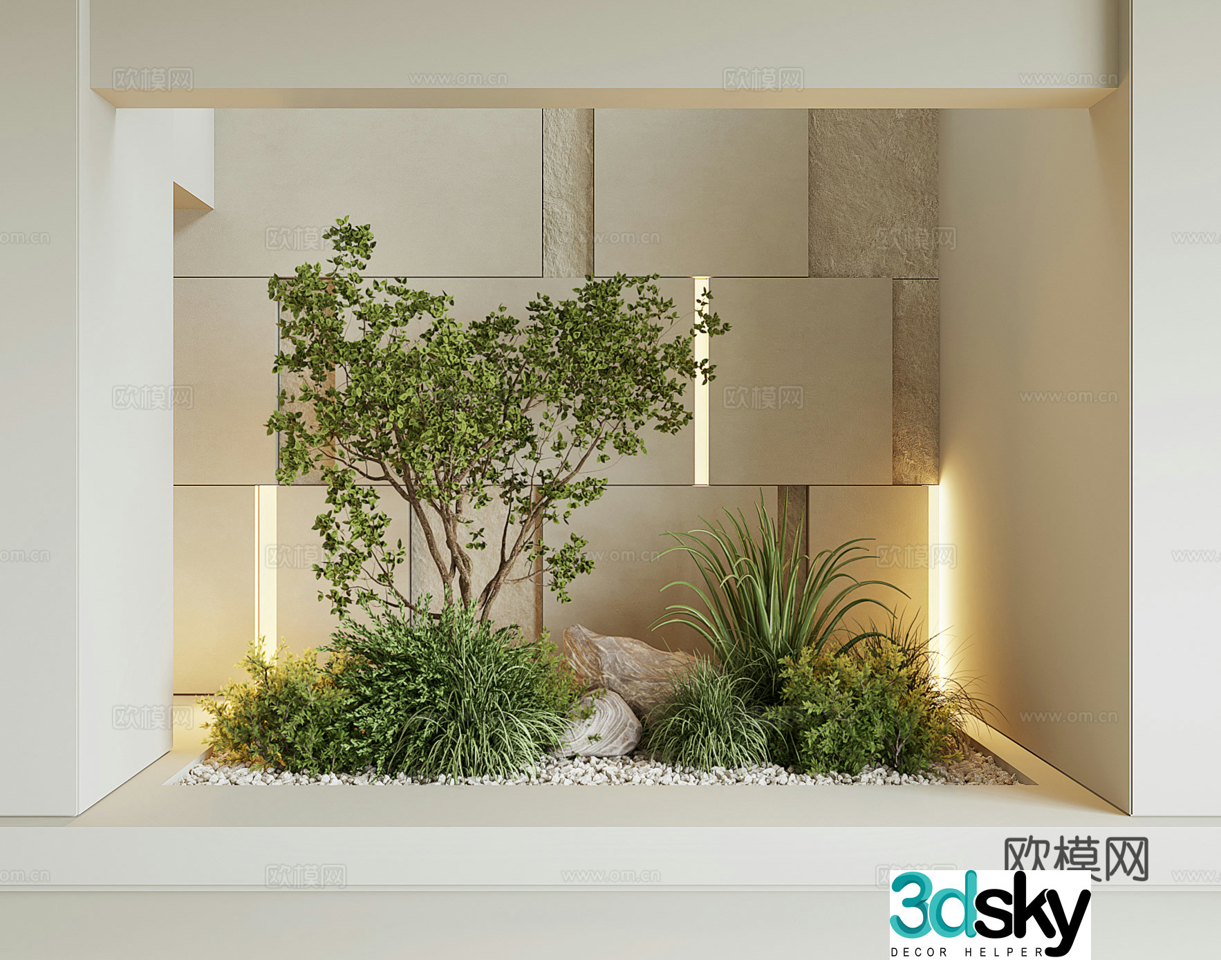 Modern interior landscape 3d model