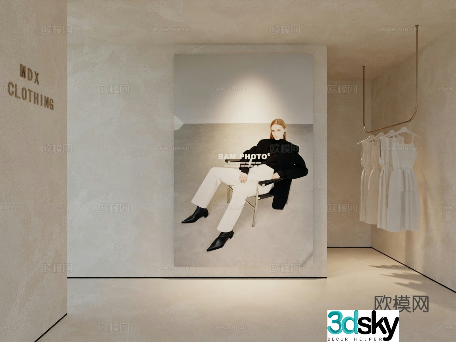 Modern workwear hanging painting poster hanging painting 3d model