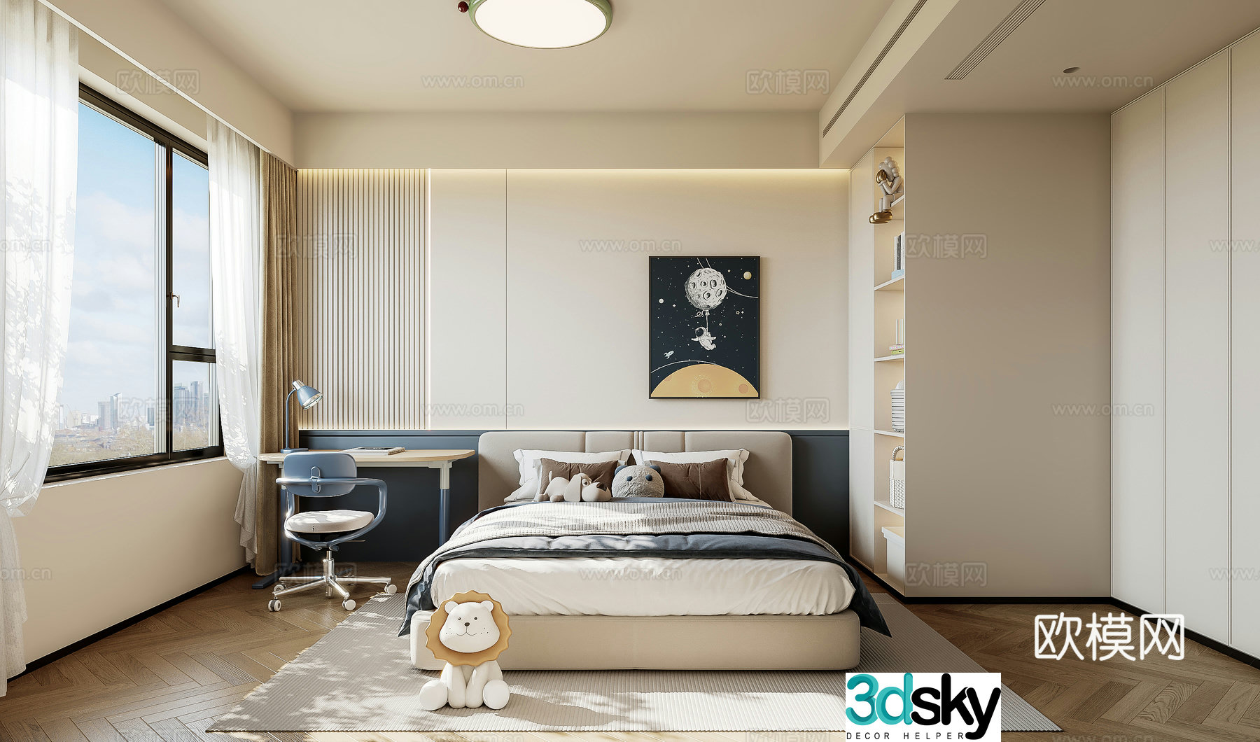 Modern children’s room boy’s room girl’s room 3d model