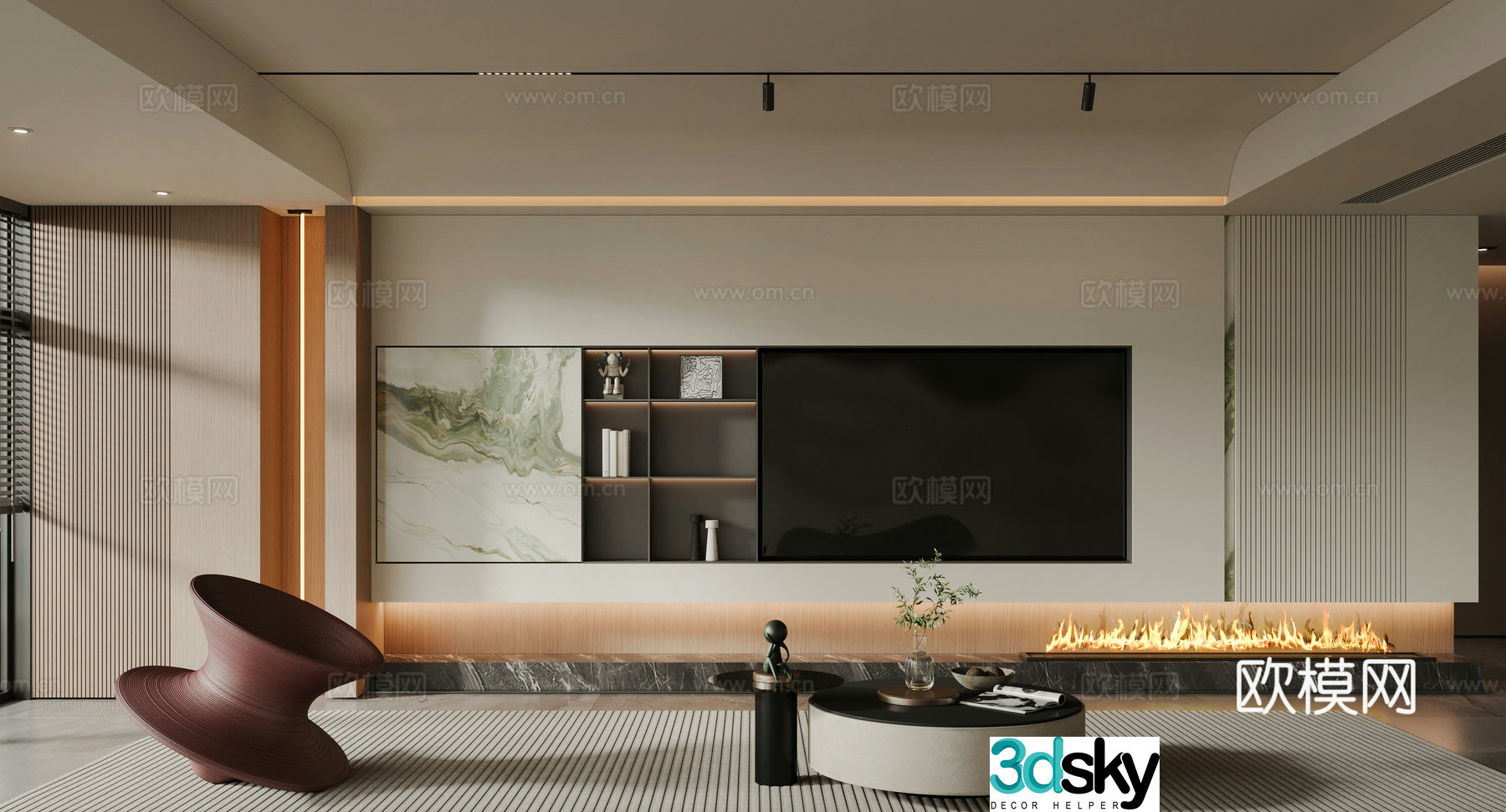 Modern living room 3d model