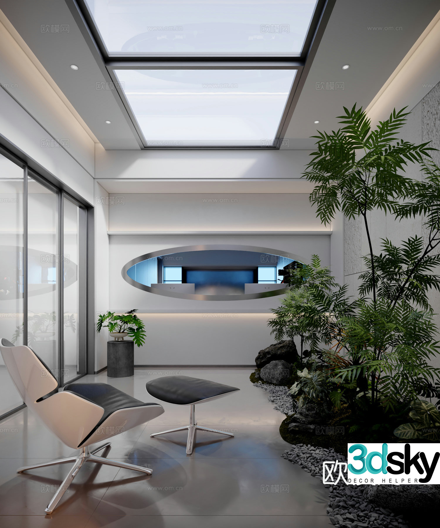 Modern landscape leisure area 3D model