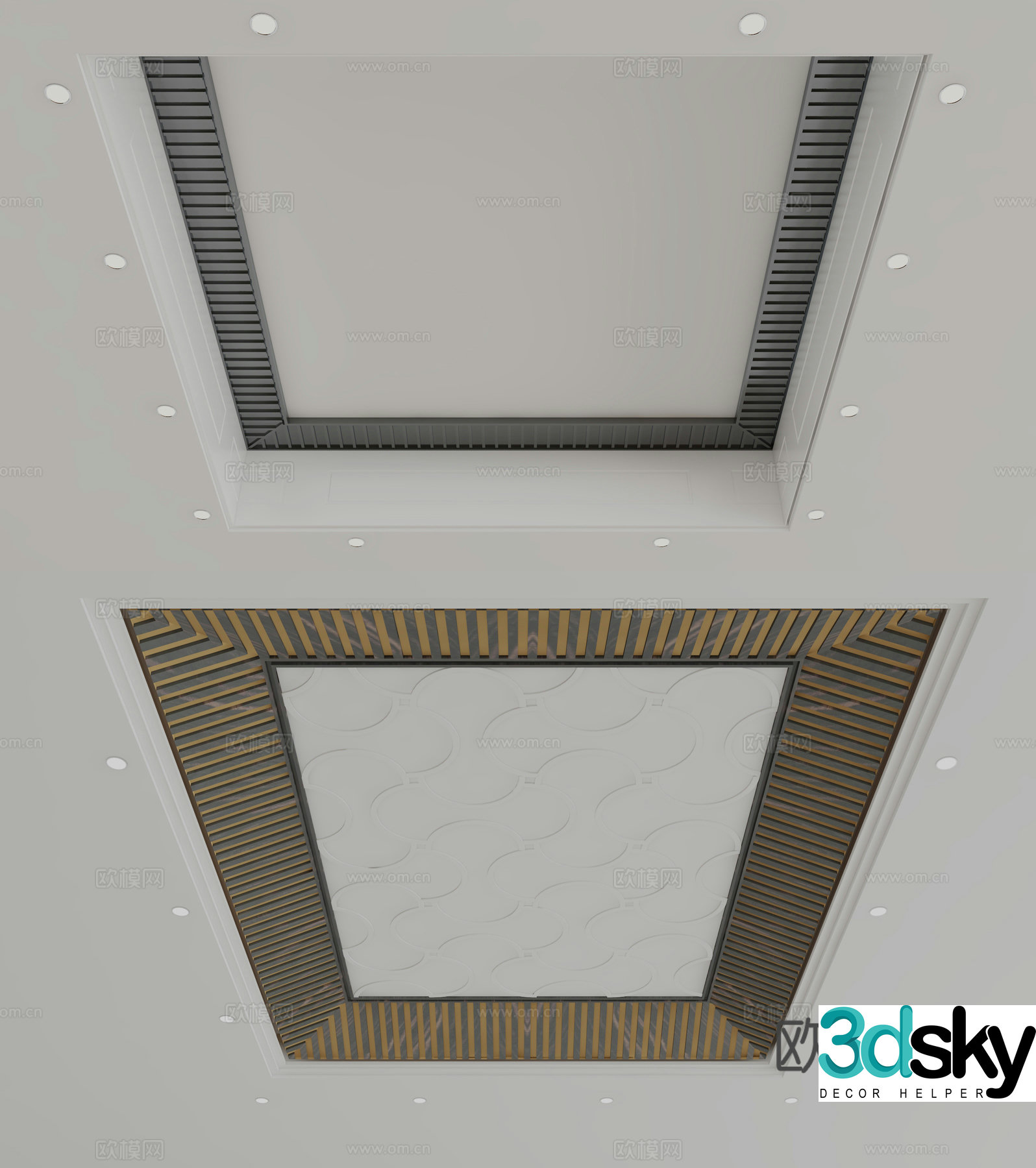 New Chinese style ceiling 3D model