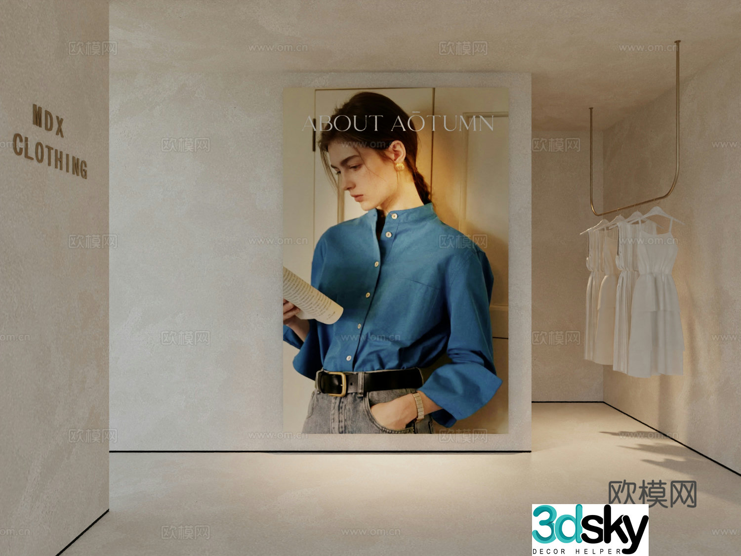 Modern workwear hanging painting poster hanging painting 3d model