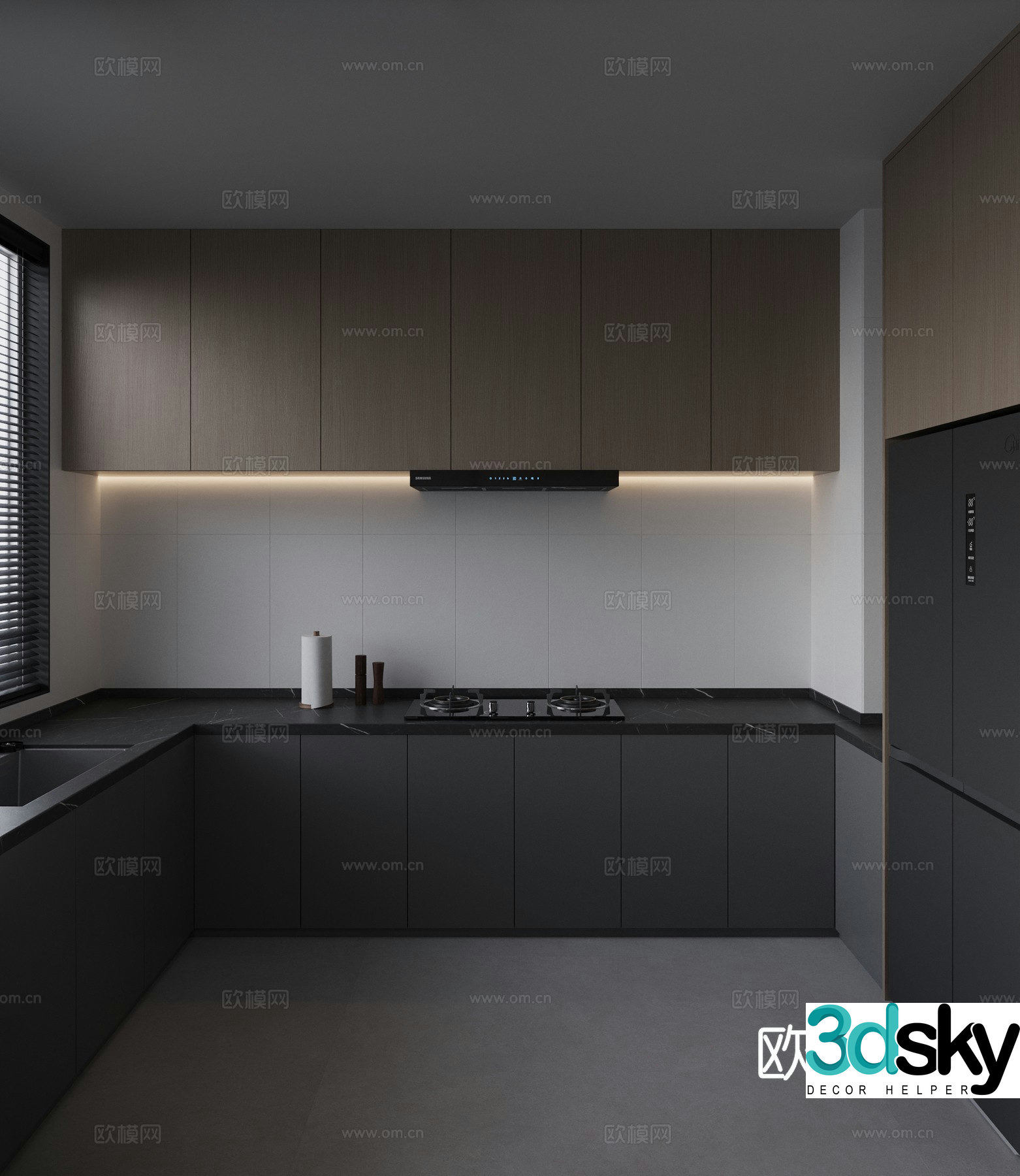 Modern Italian kitchen 3d model
