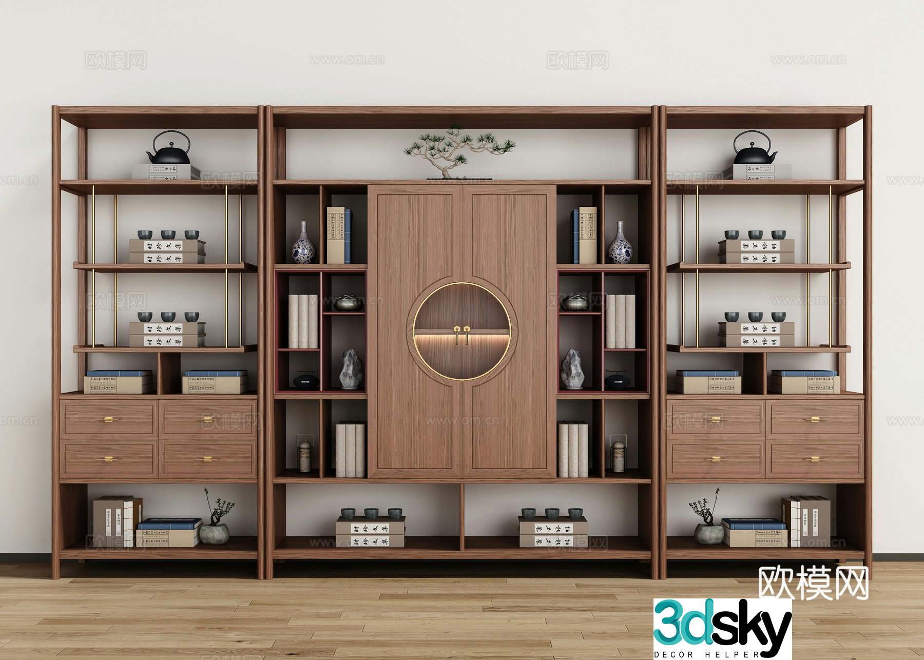 New Chinese bookcase 3D model