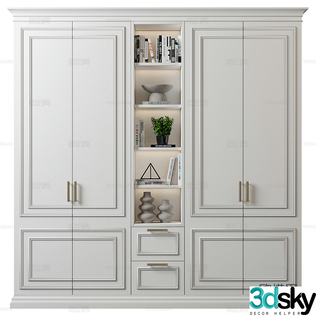Modern light luxury wardrobe 3d model