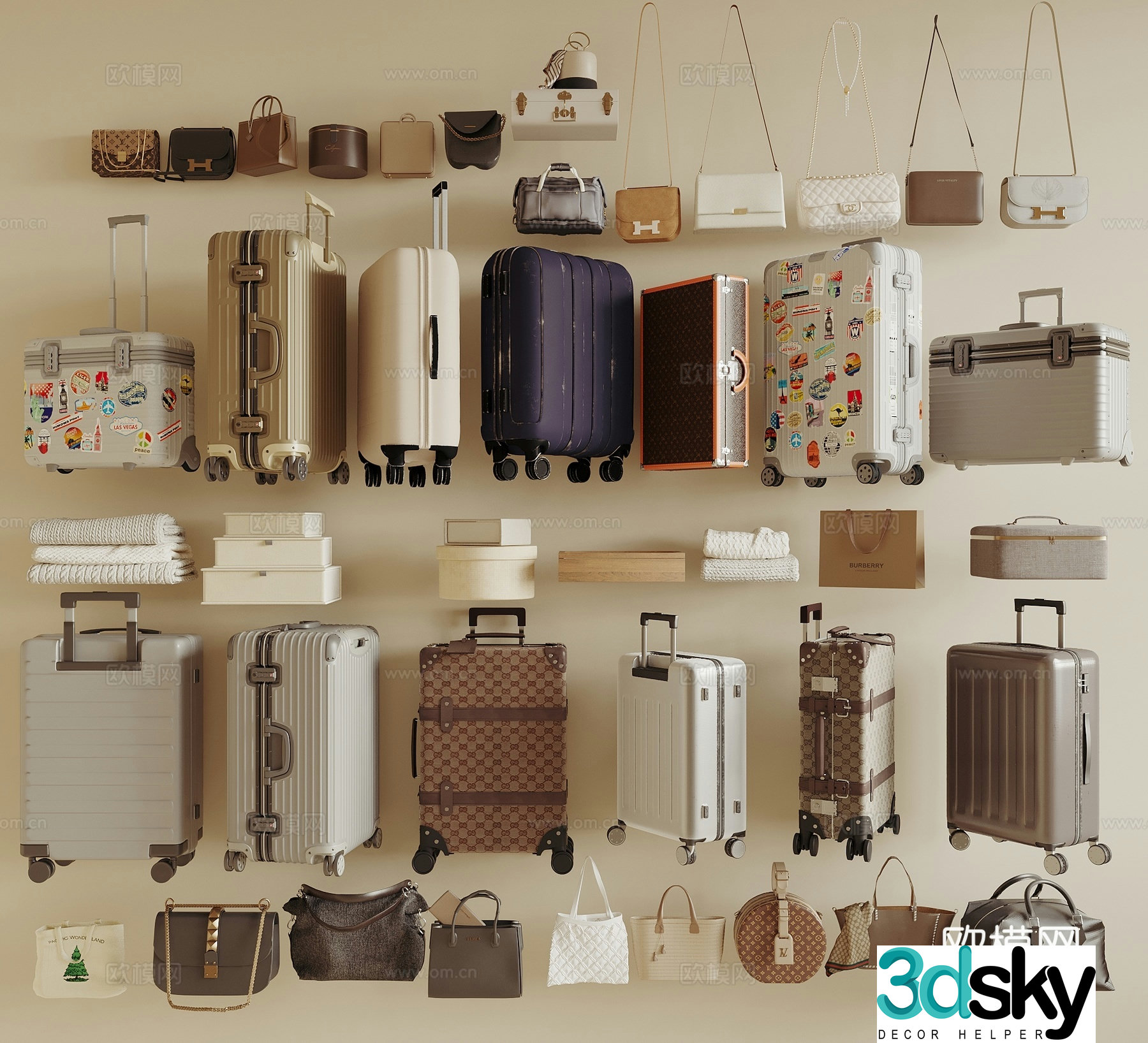 Suitcase Bag Shoulder Bag 3D Model