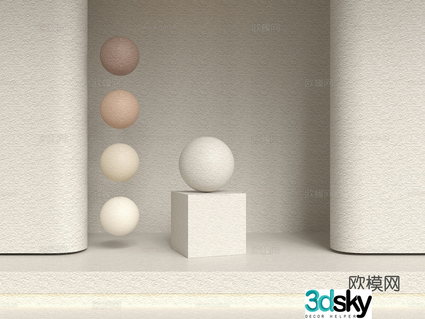 Modern creamy style wall home silent wind micro cement wall micro cement wall artistic paint wall real 3D model