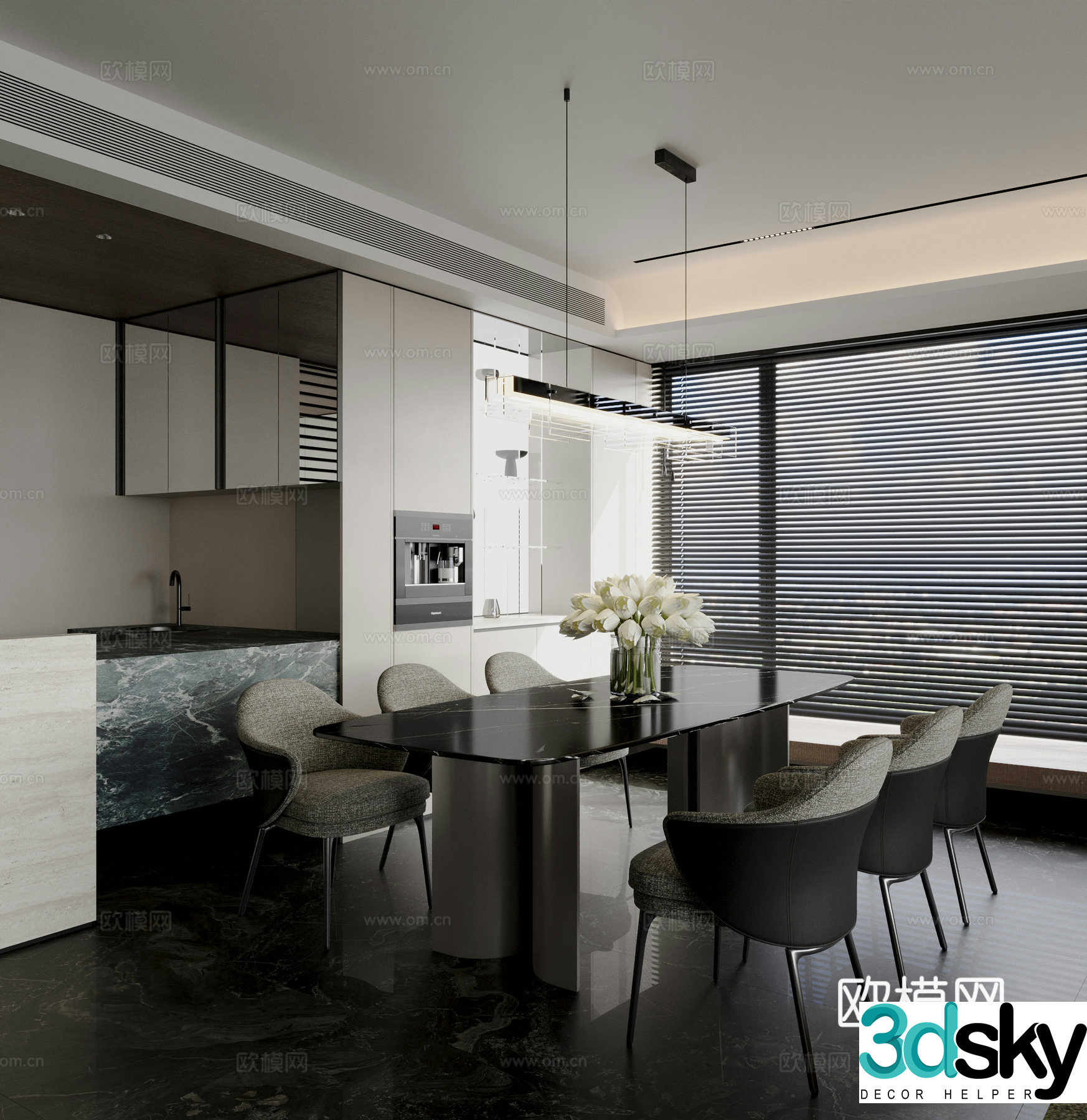 Modern Italian restaurant 3d model