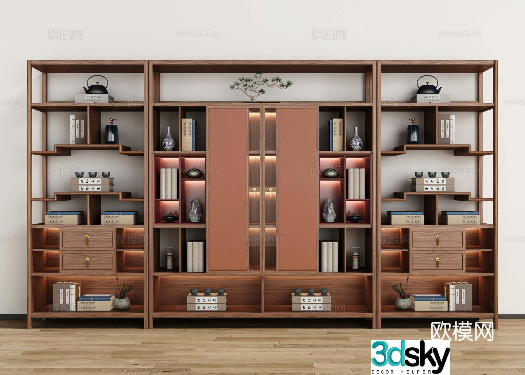 New Chinese bookcase 3D model