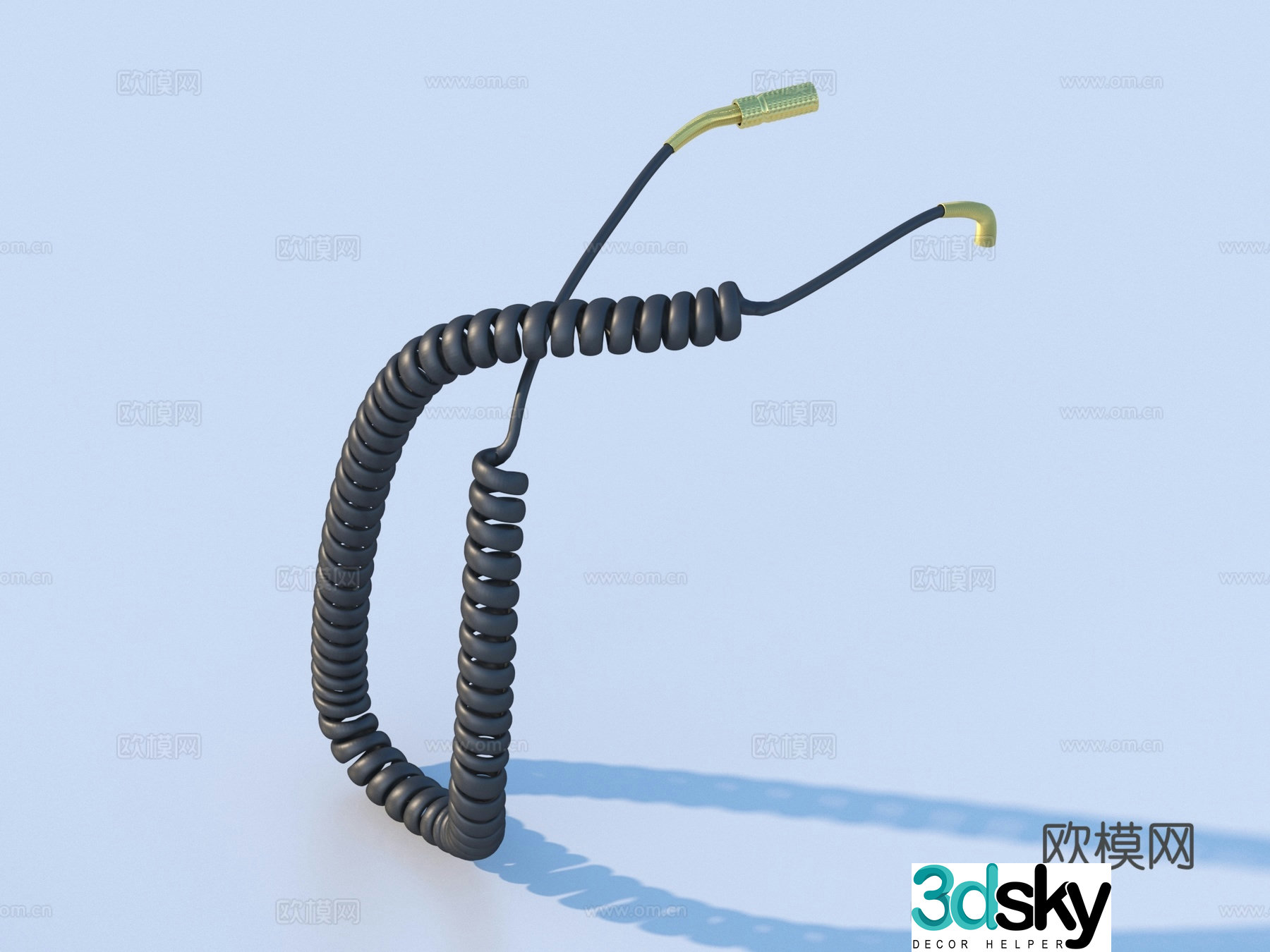 Wire Telephone Line 3D Model