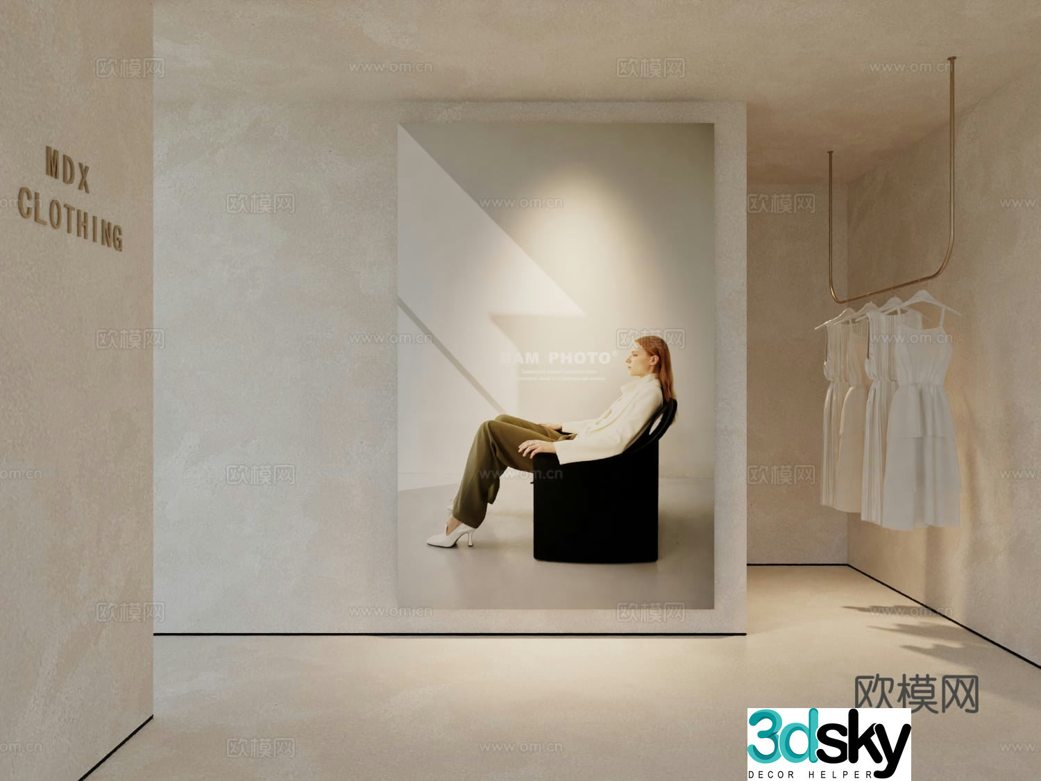 Modern workwear hanging painting poster hanging painting 3d model
