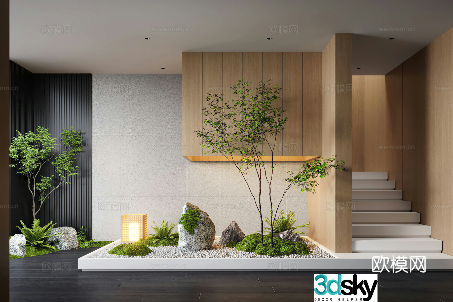 Modern interior landscape landscaping landscape landscape landscape plants moss landscape 3d model
