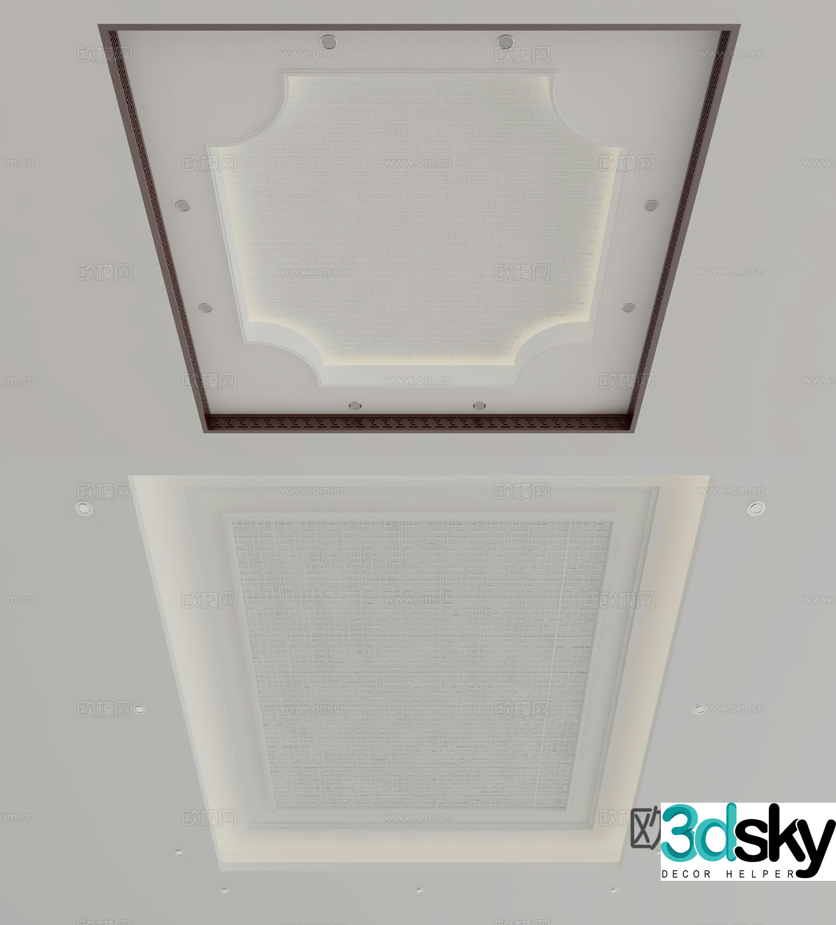New Chinese style ceiling 3D model