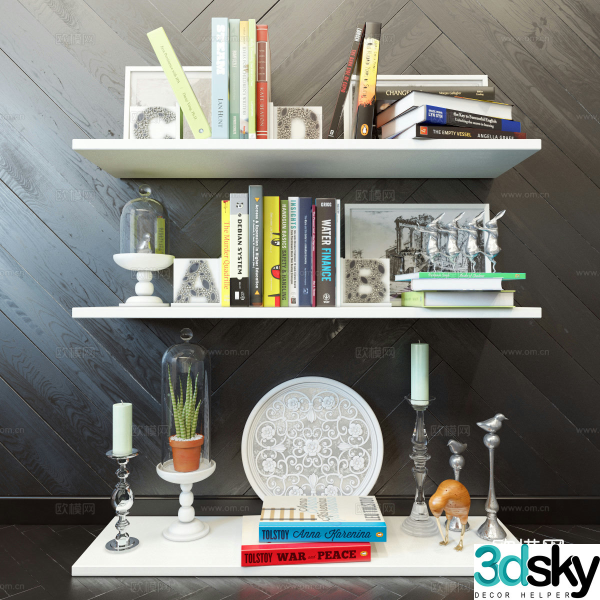 Locker Decorative Cabinet Bookcase 3D Model