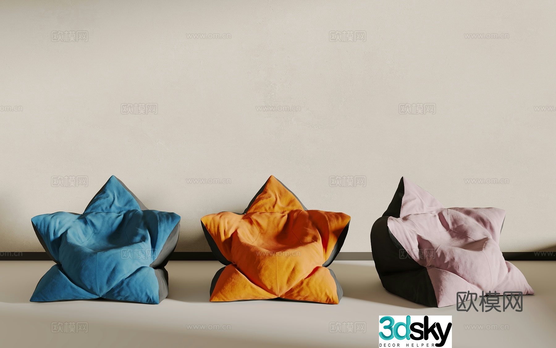 Star bean bag chair 3d model