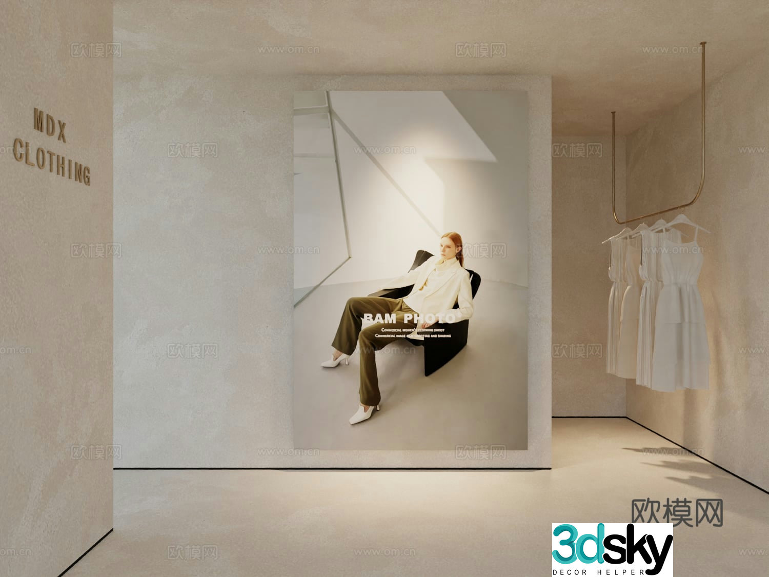 Modern workwear hanging painting poster hanging painting 3d model