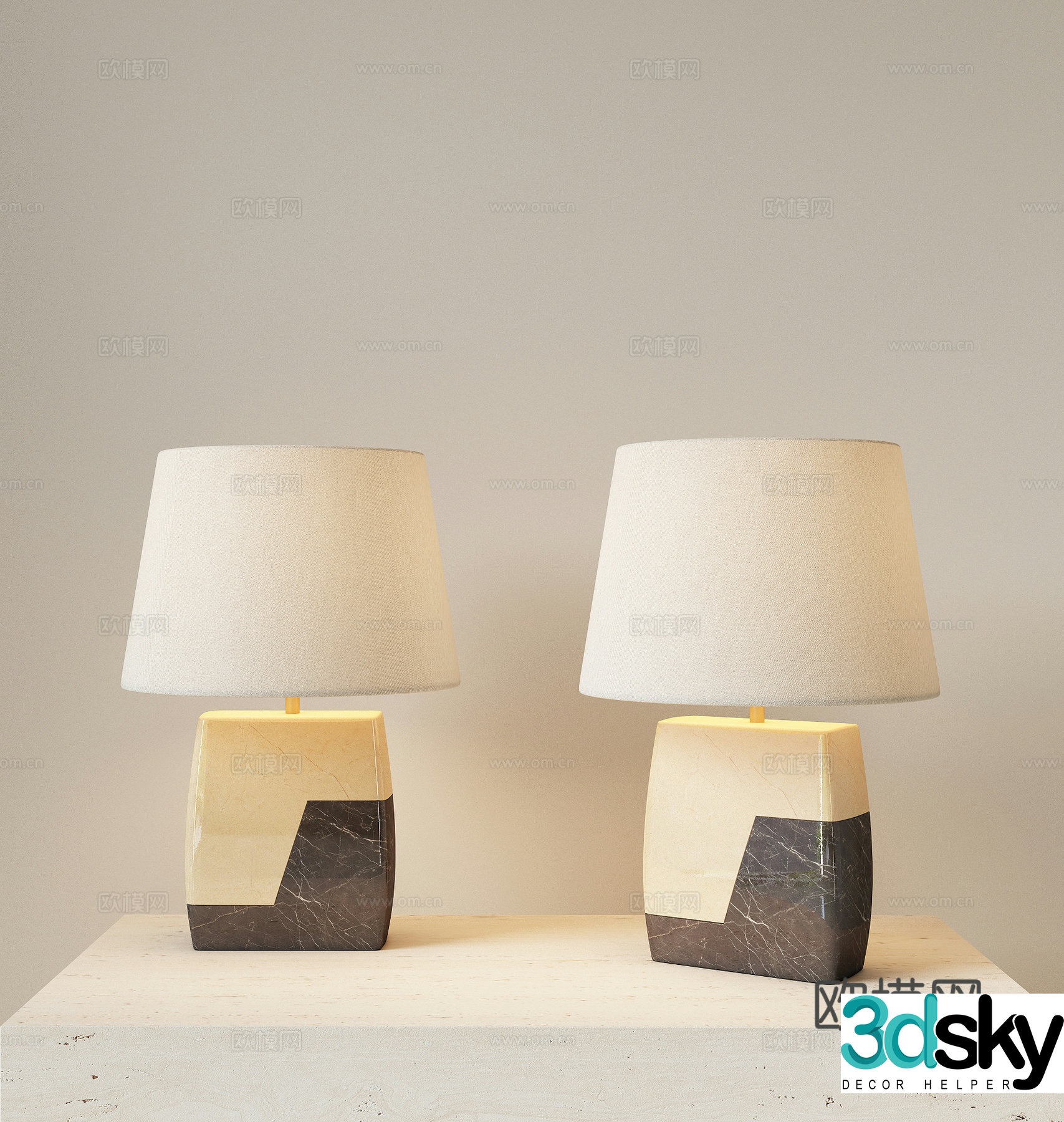 Modern light luxury desk lamp retro desk lamp bedside desk lamp living room desk lamp study desk lamp 3D model