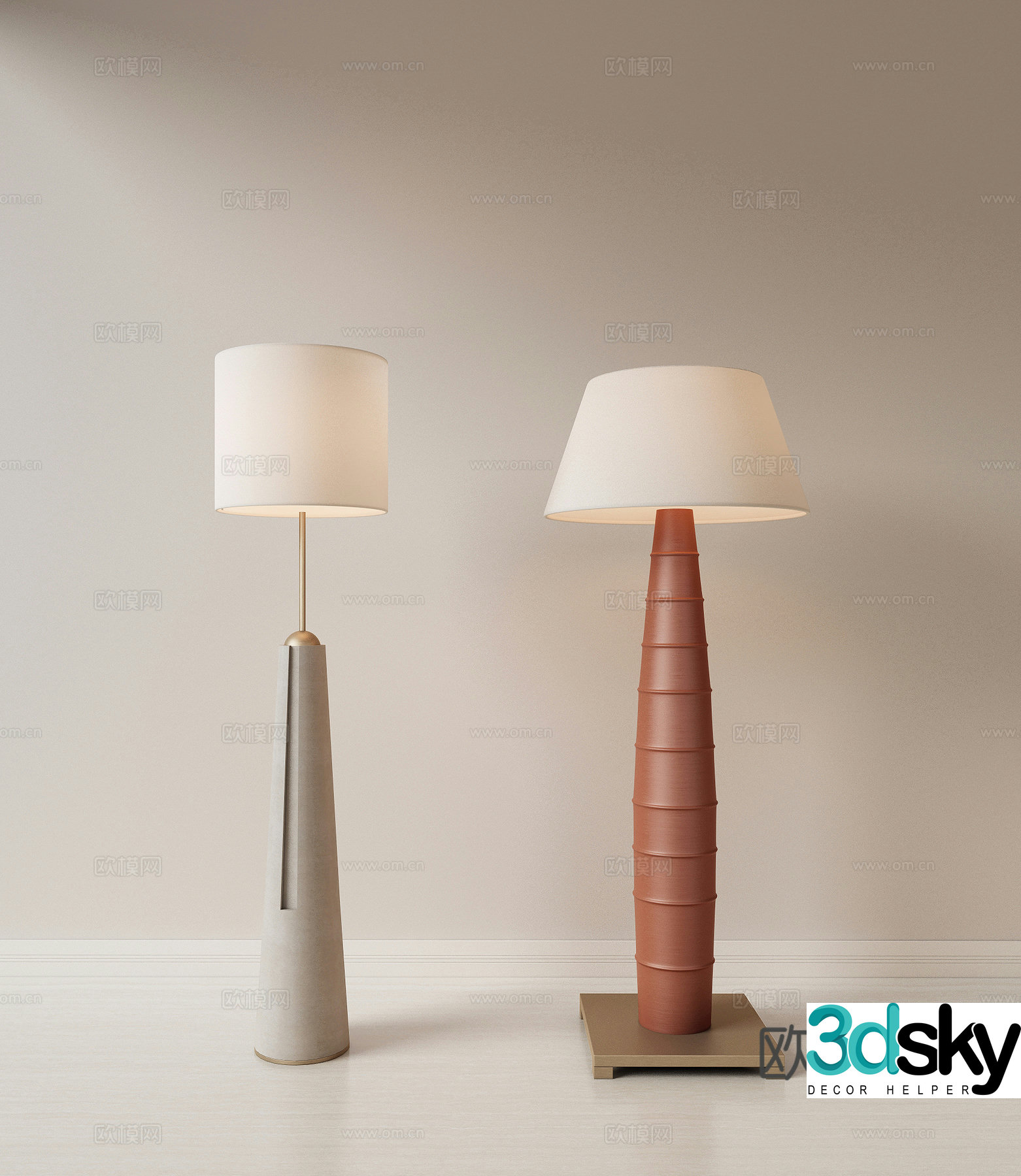 Italian floor lamp Study floor lamp Living room floor lamp Metal floor lamp Art floor lamp 3D model