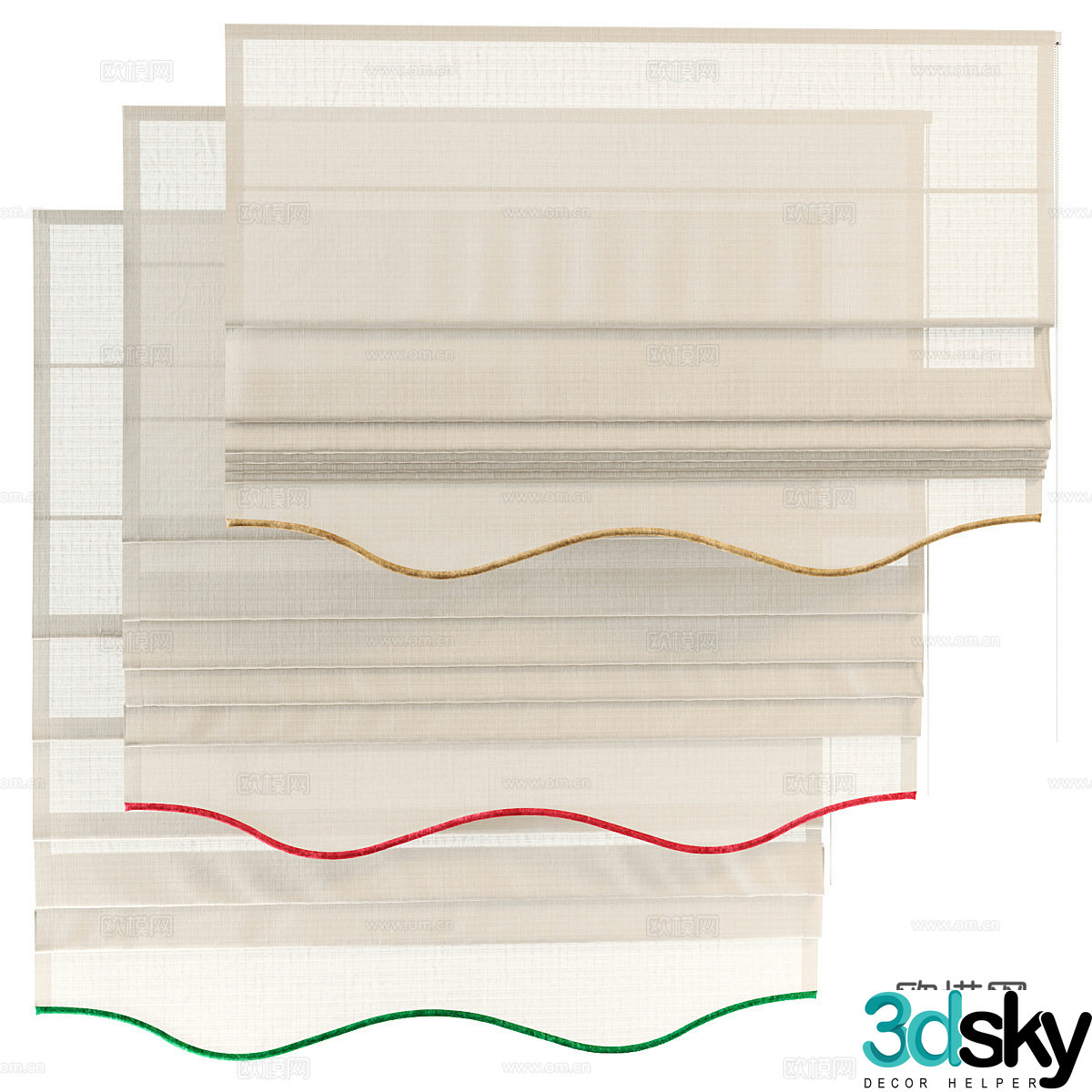 Roman blind 3d model