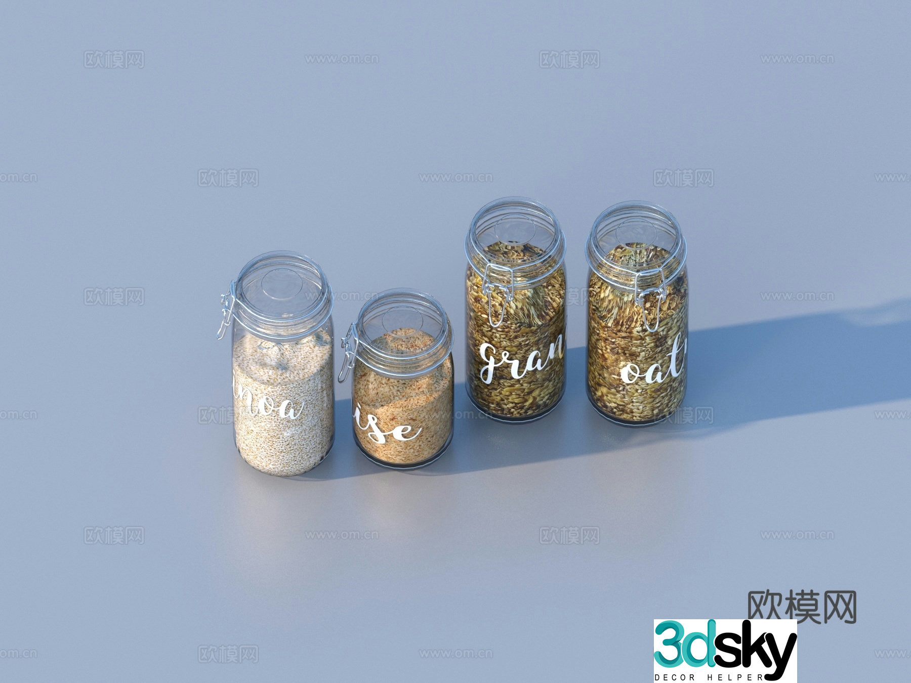 Seasoning bottle Seasoning jar Kitchen supplies Glass bottle 3d model