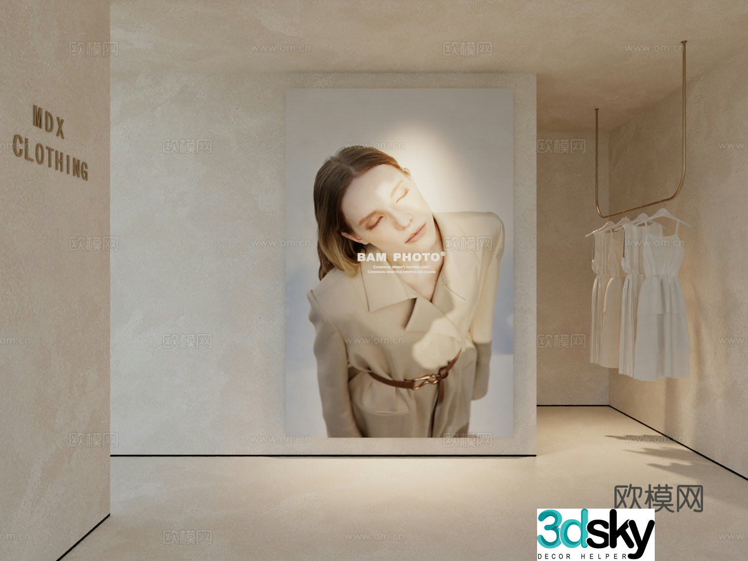 Modern workwear hanging painting poster hanging painting 3d model