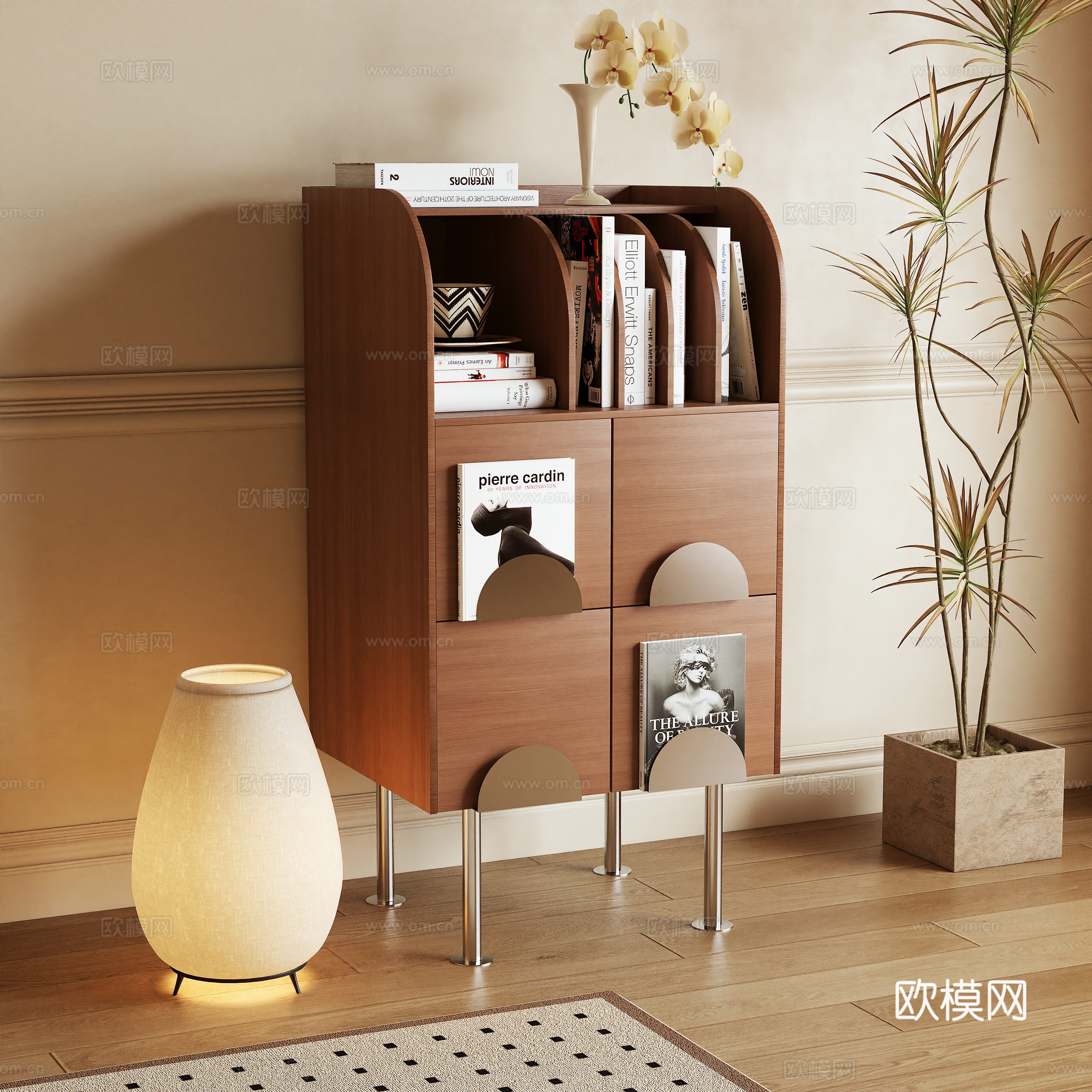 Log wind chest cabinet side cabinet storage cabinet 3d model