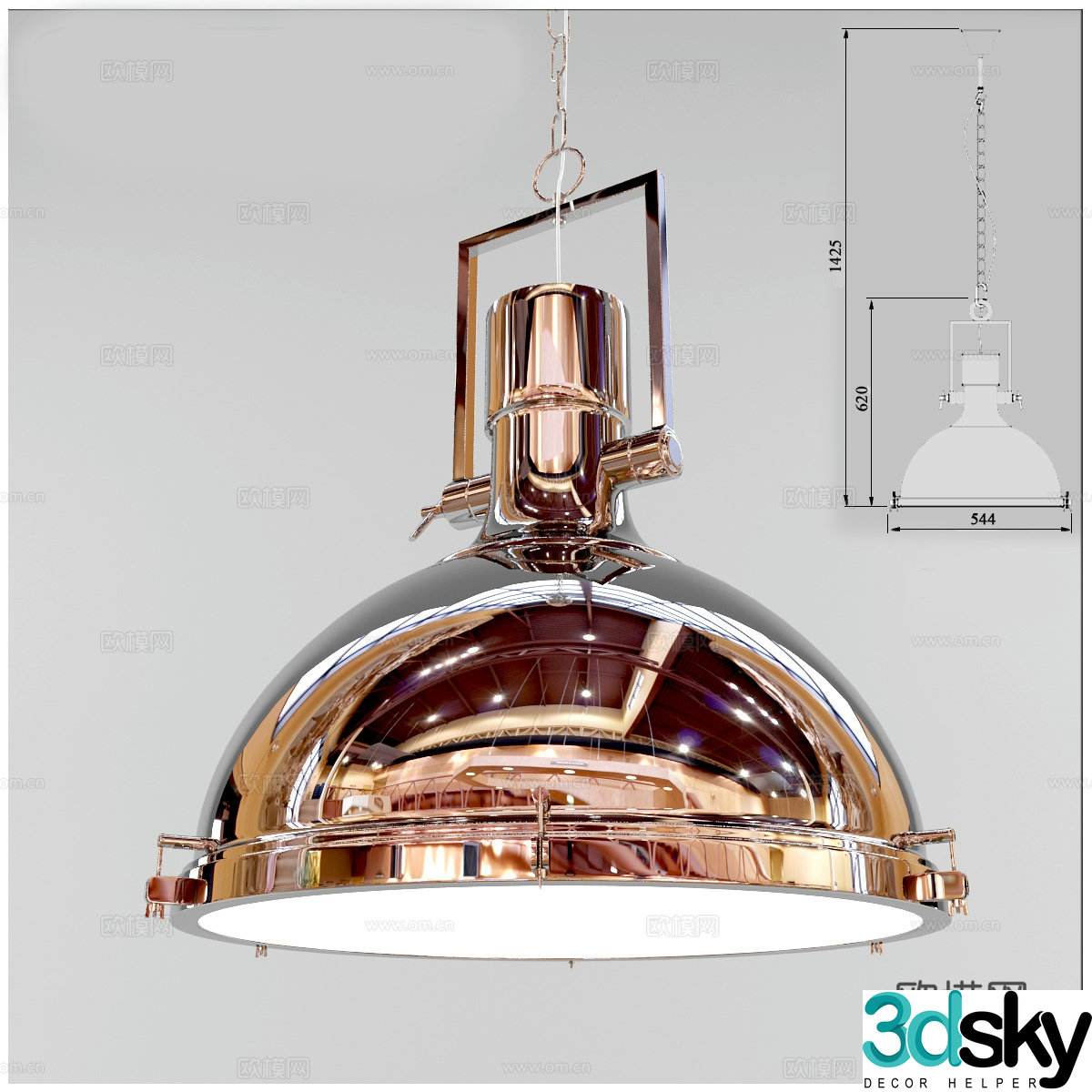 Industrial loft chandelier chandelier metal chandelier 3d model