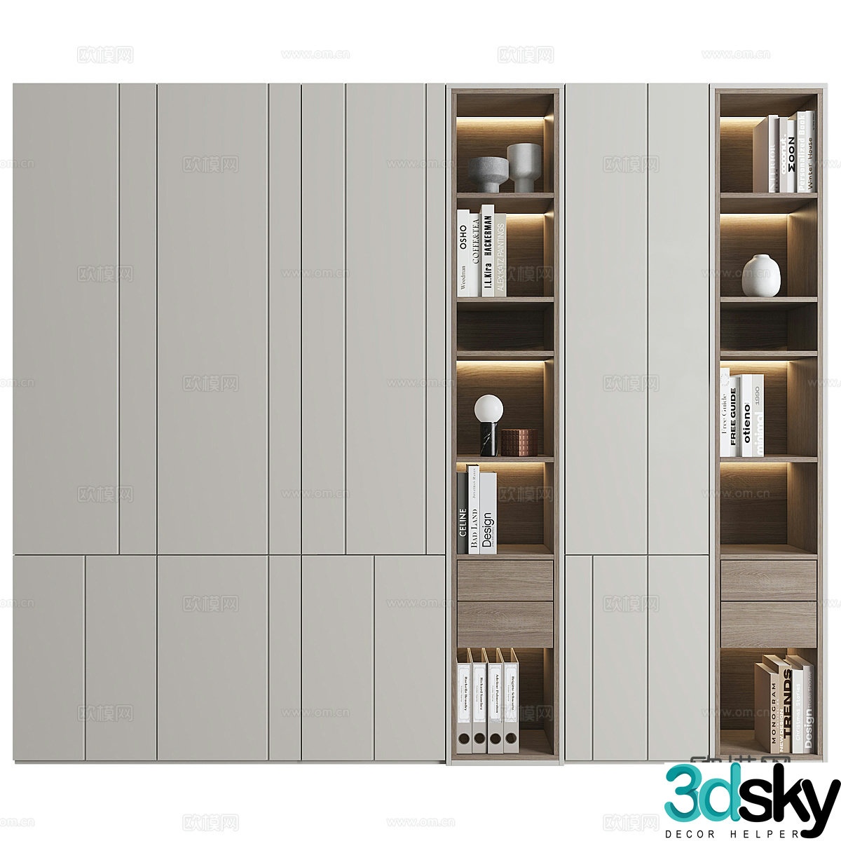 Modern Italian minimalist wardrobe 3d model