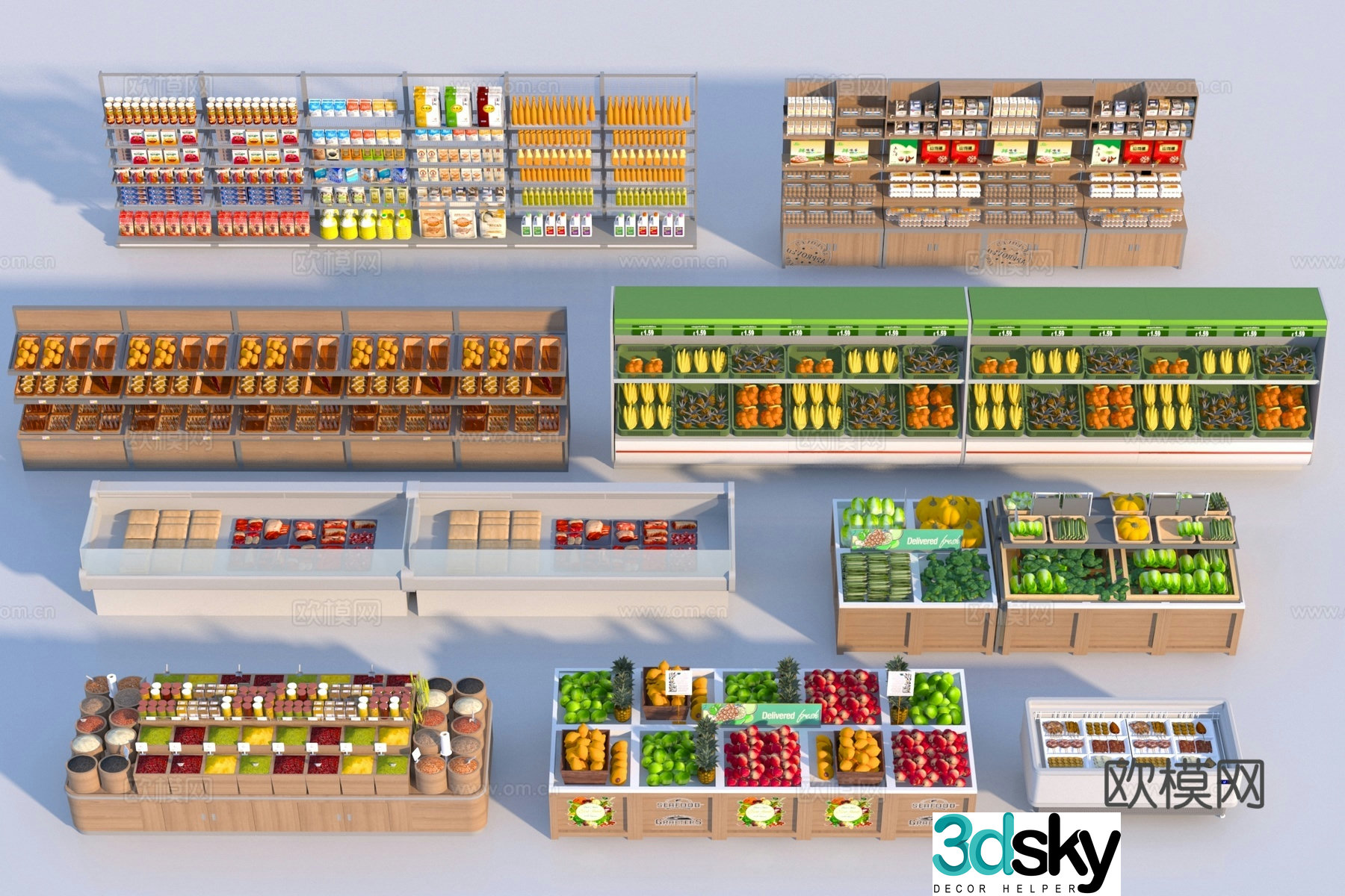 Modern vegetable modern vegetable rack fruit rack 3d model