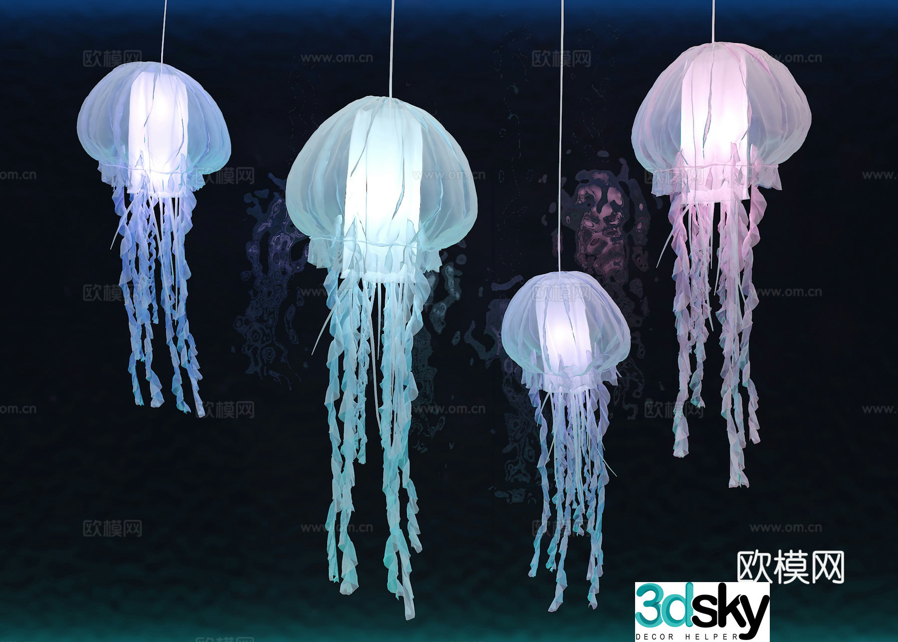 Jellyfish Chandelier 3d Model