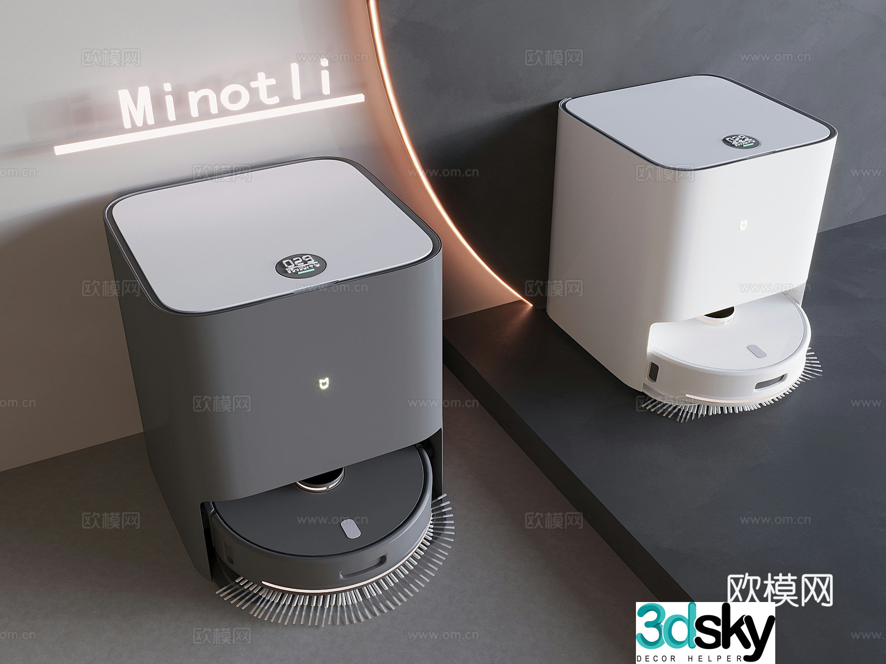 Intelligent sweeping robot, sweeping and mopping all-in-one 3D model