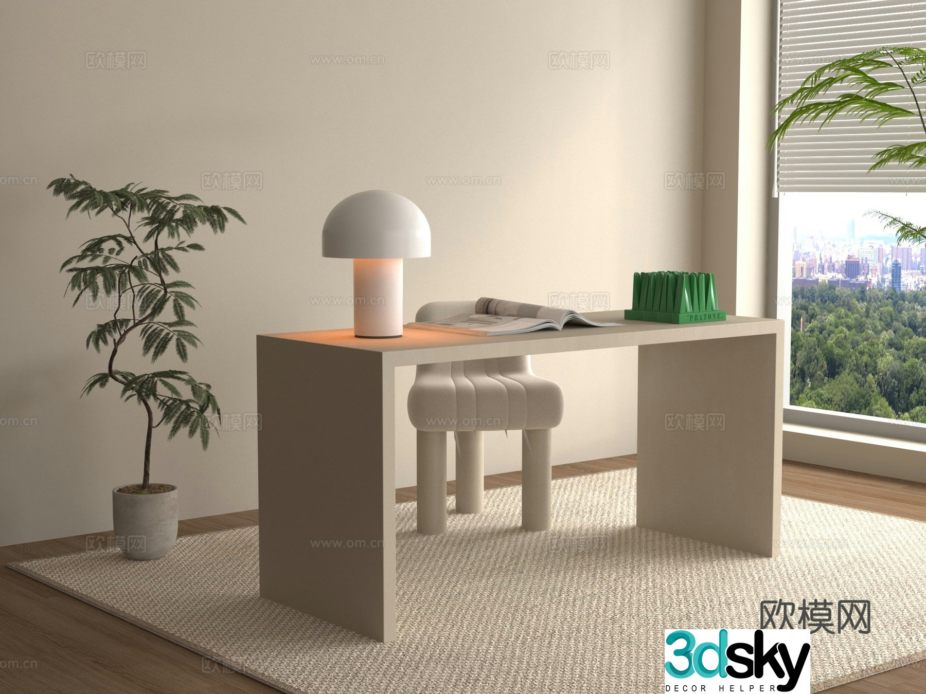 Children’s table and chairs desk study desk 3d model