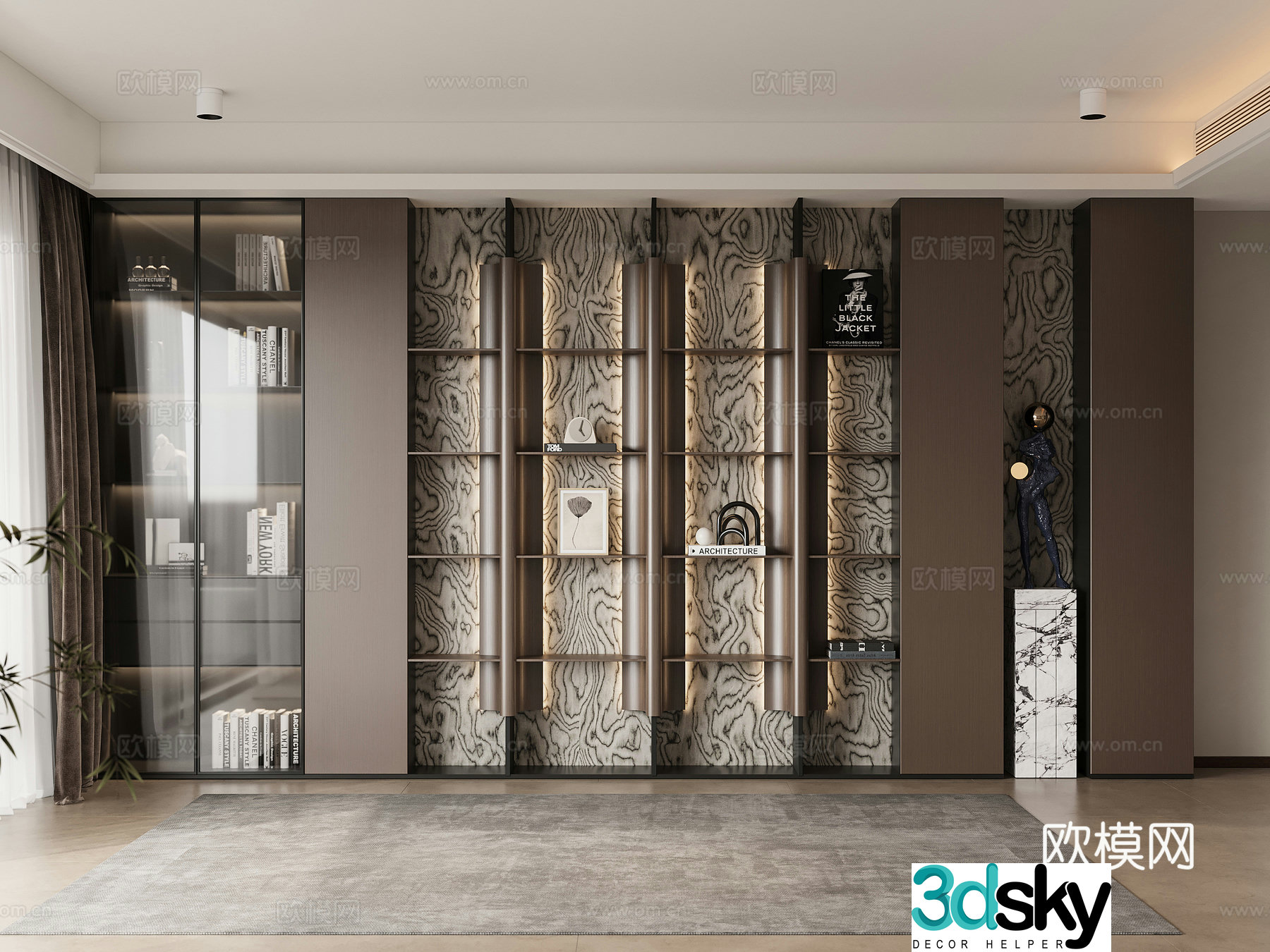 Italian bookcase 3d model
