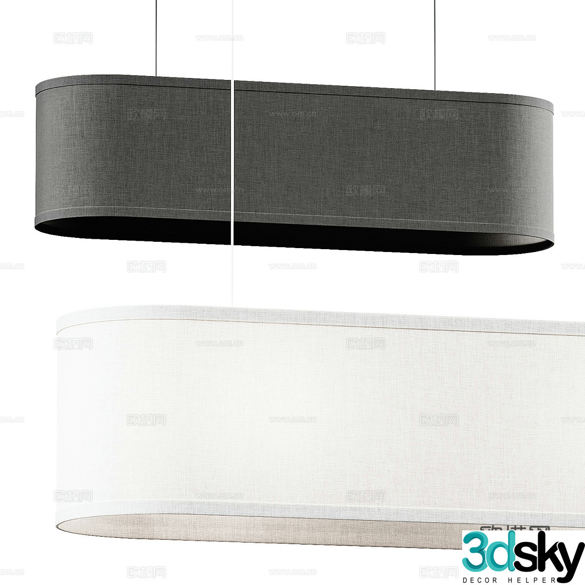 Modern Italian fabric decorative chandelier 3d model