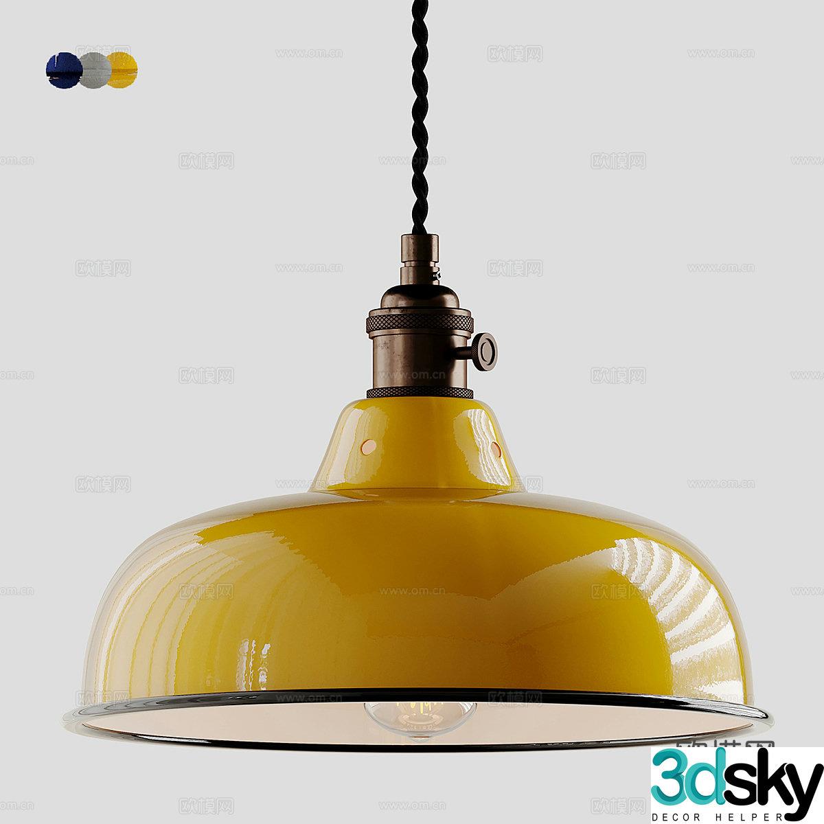 American disc decorative chandelier 3d model