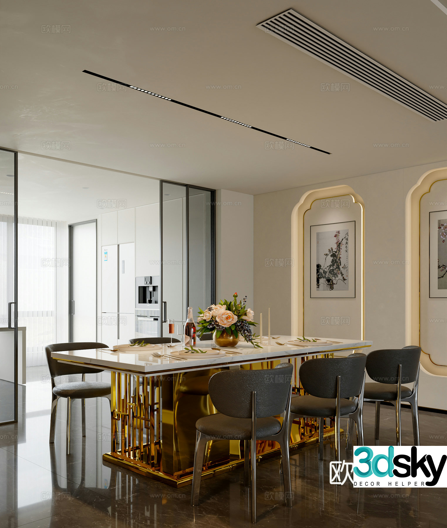 Modern Italian restaurant 3d model