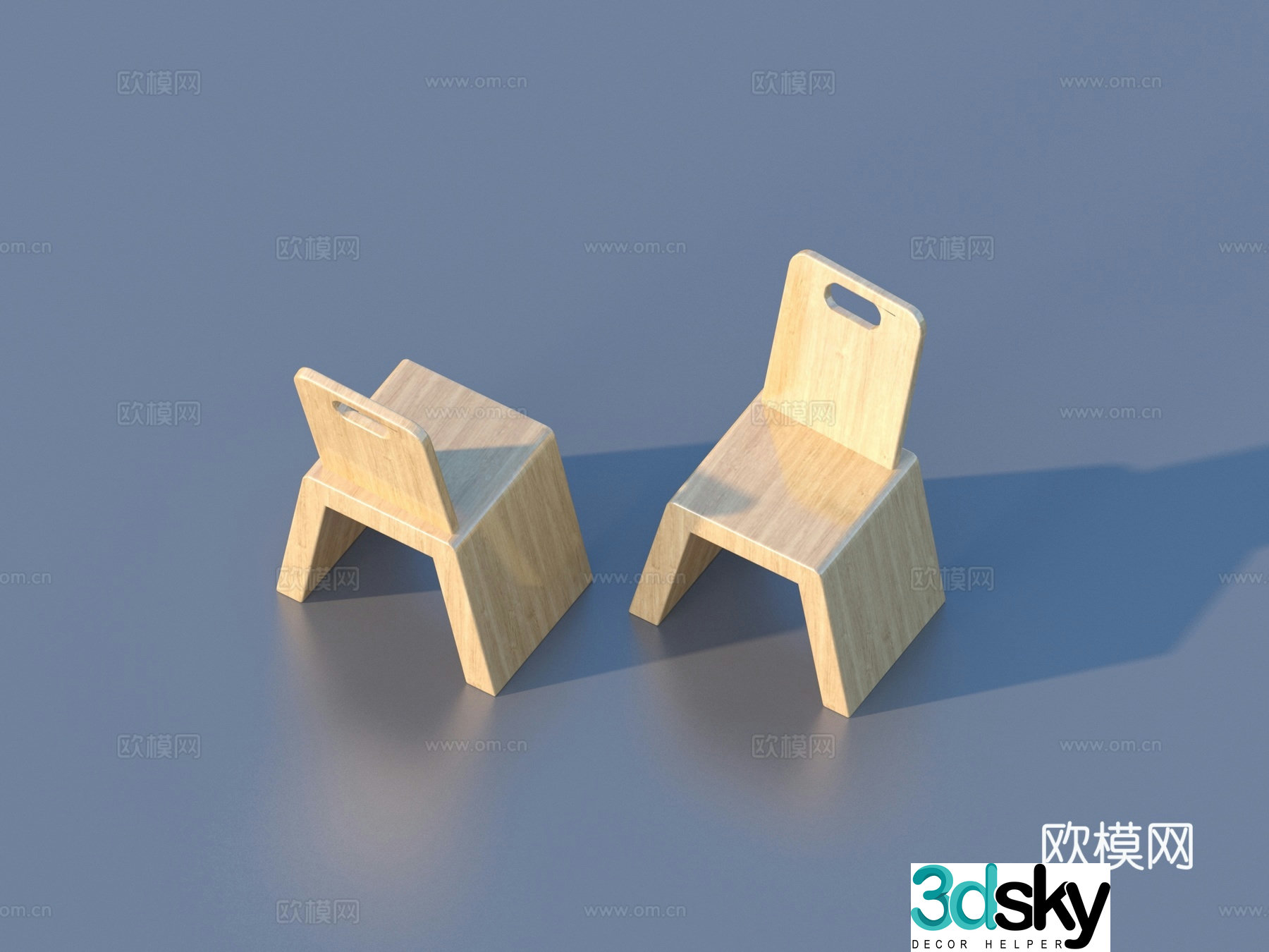 Stool Solid Wood Stool 3D Model