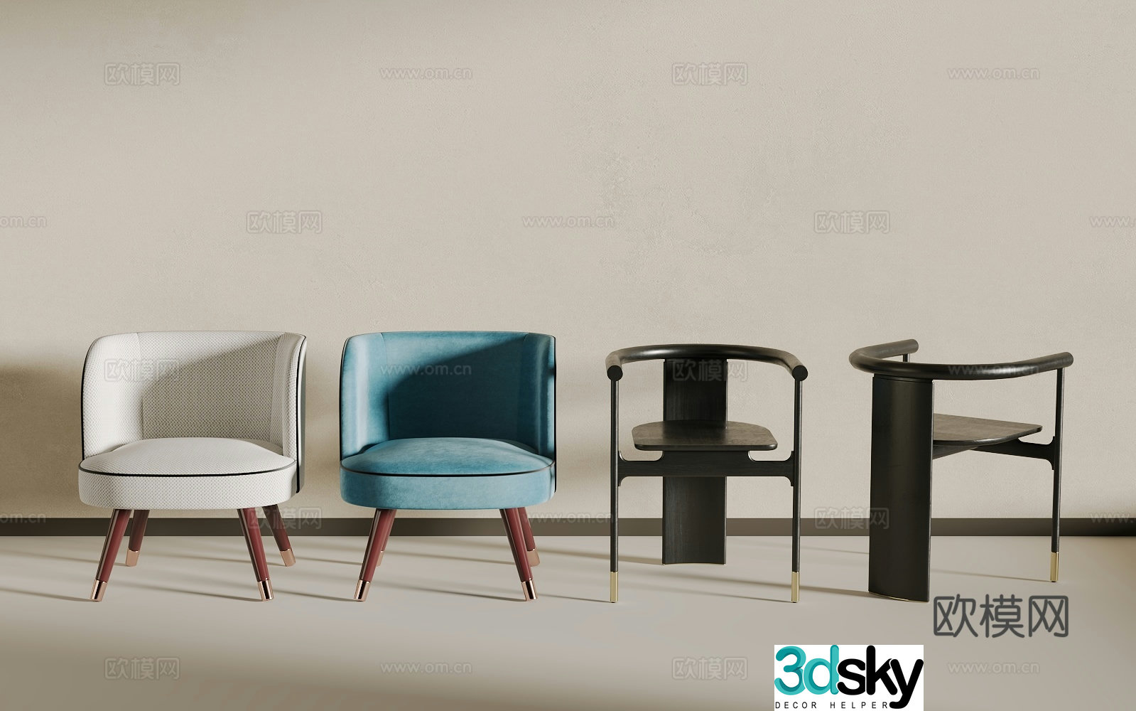 Light luxury seat 3D model